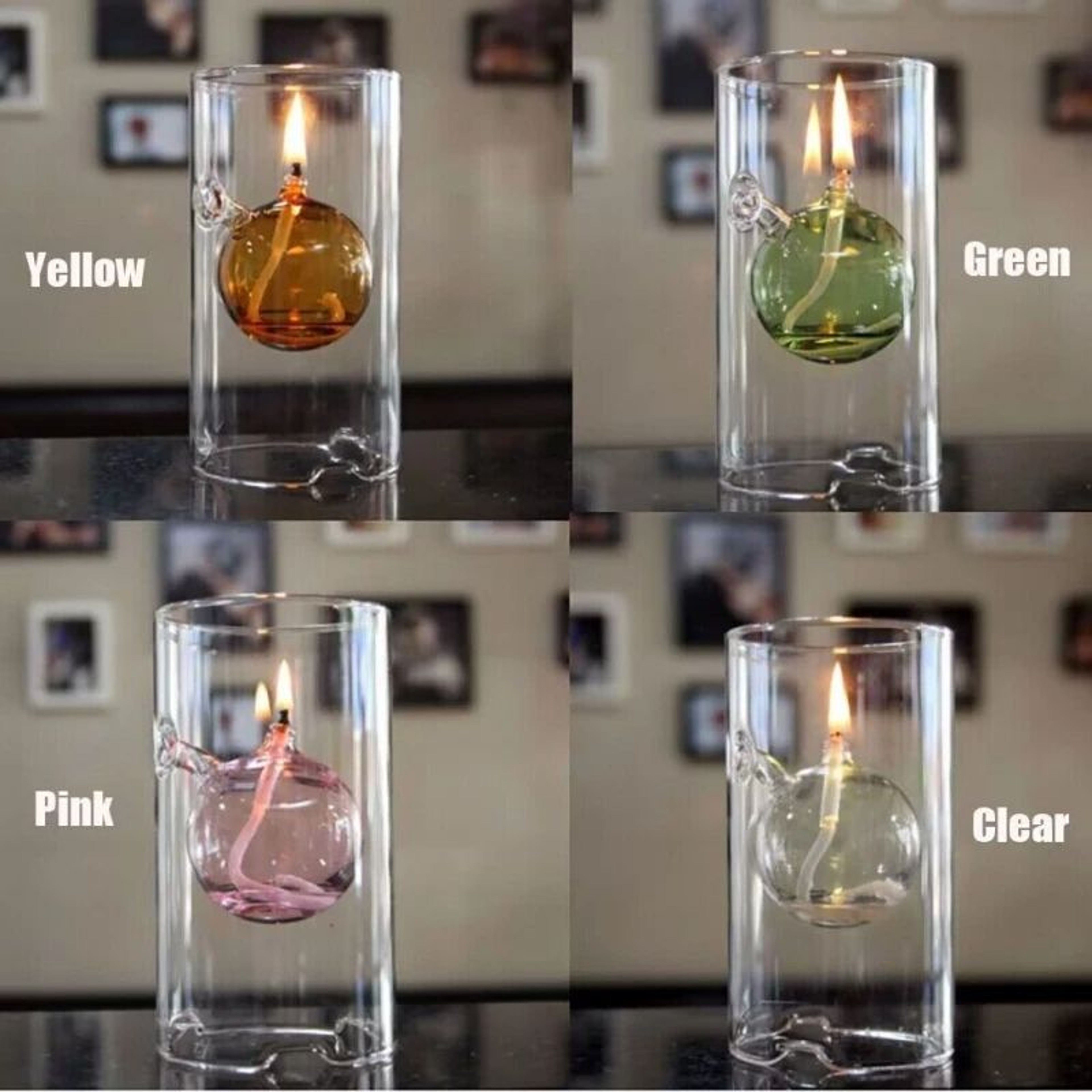 Vintage Glass Oil Lamp Transparent Glass Candlestick With Interior Light Chamber Decorative Candle  1