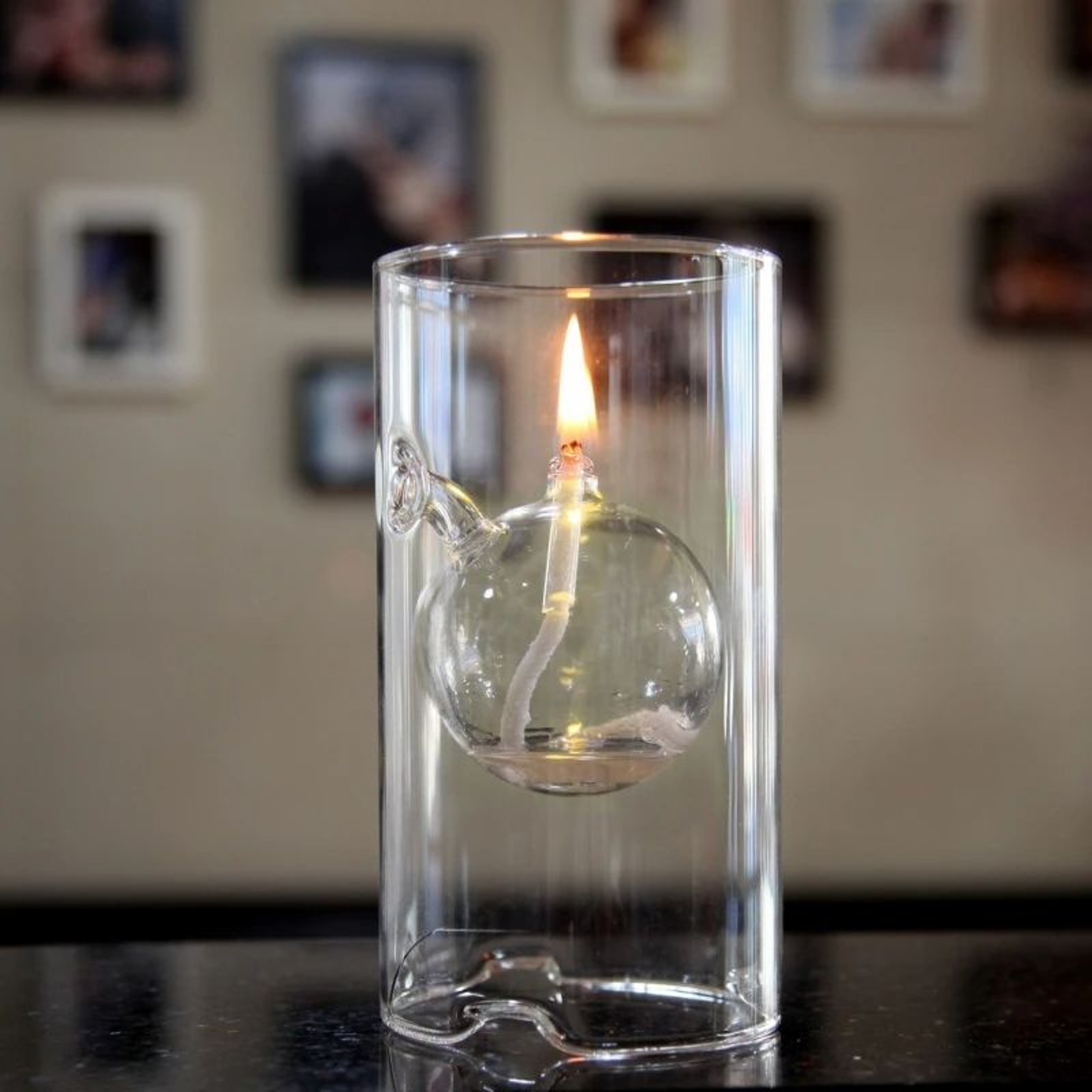 Vintage Glass Oil Lamp Transparent Glass Candlestick With Interior Light Chamber Decorative Candle  5