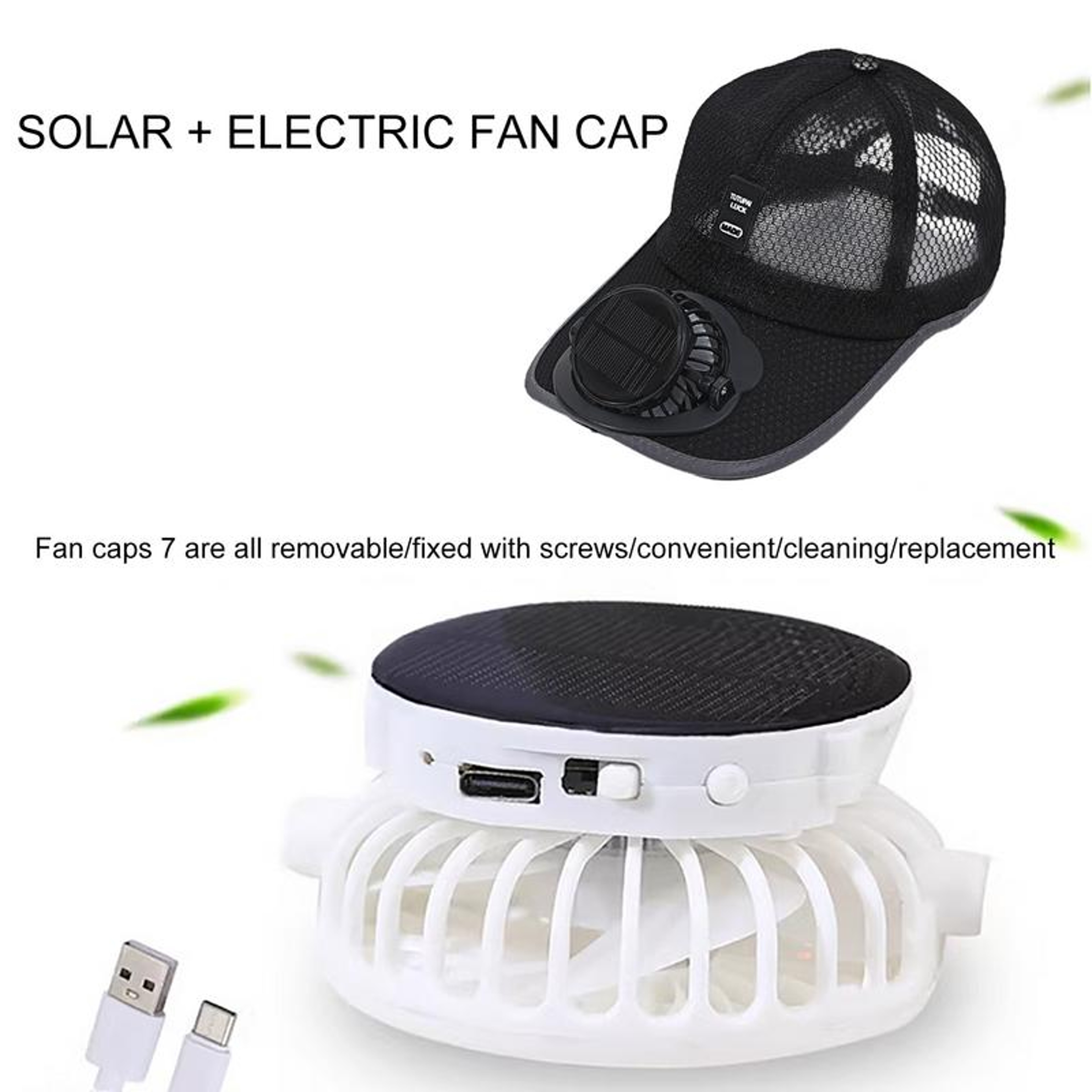 Solar Powered Fan Hat for Men and Women, Breathable Summer Mesh Sunshade Duck Tongue Cap for Outdoor Beach, Hiking – view 4