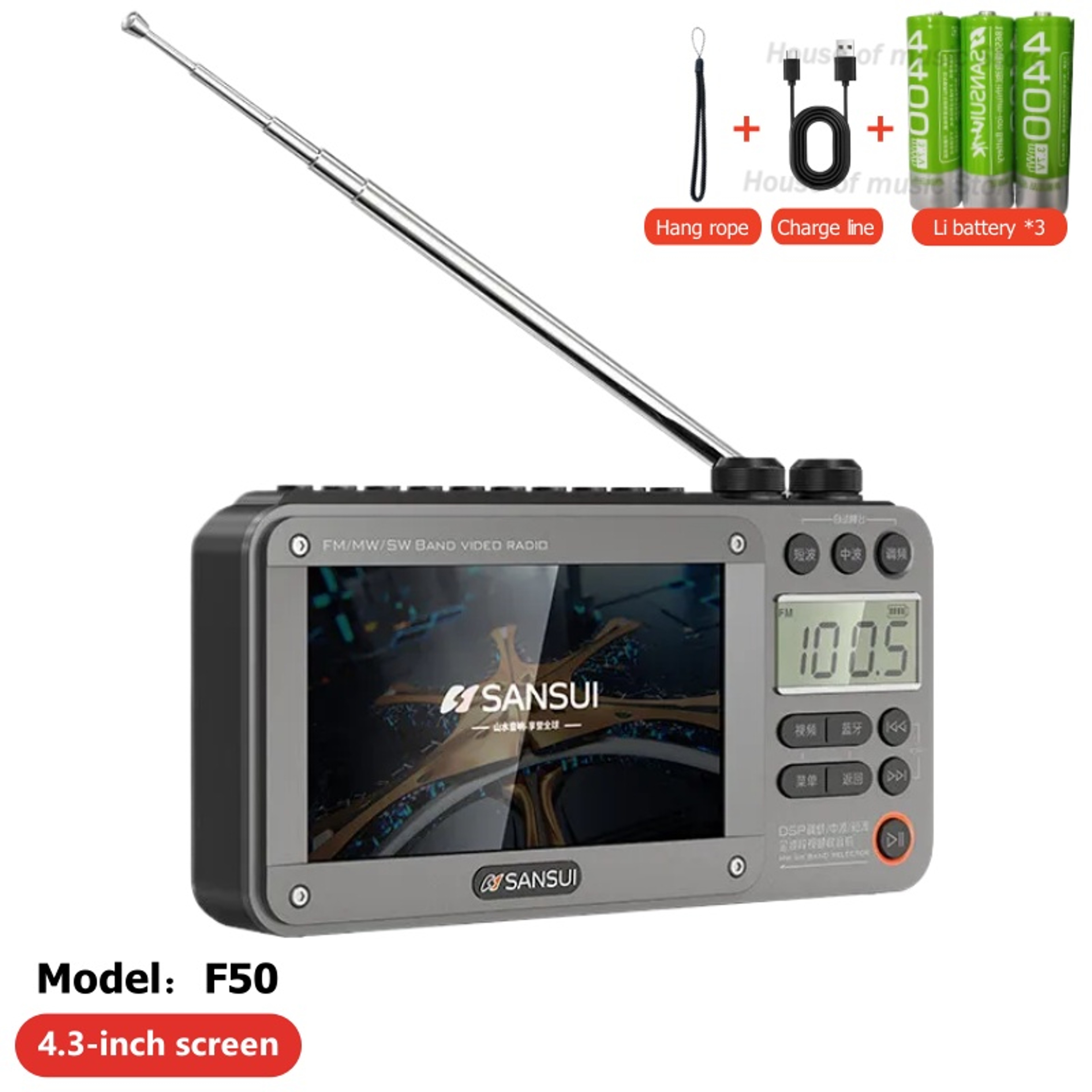 Portable FM Radio with Video Display, Wireless Bluetooth Speaker, MP4 Music Player, Dual TF Card Slot, E-book Playback – view 9