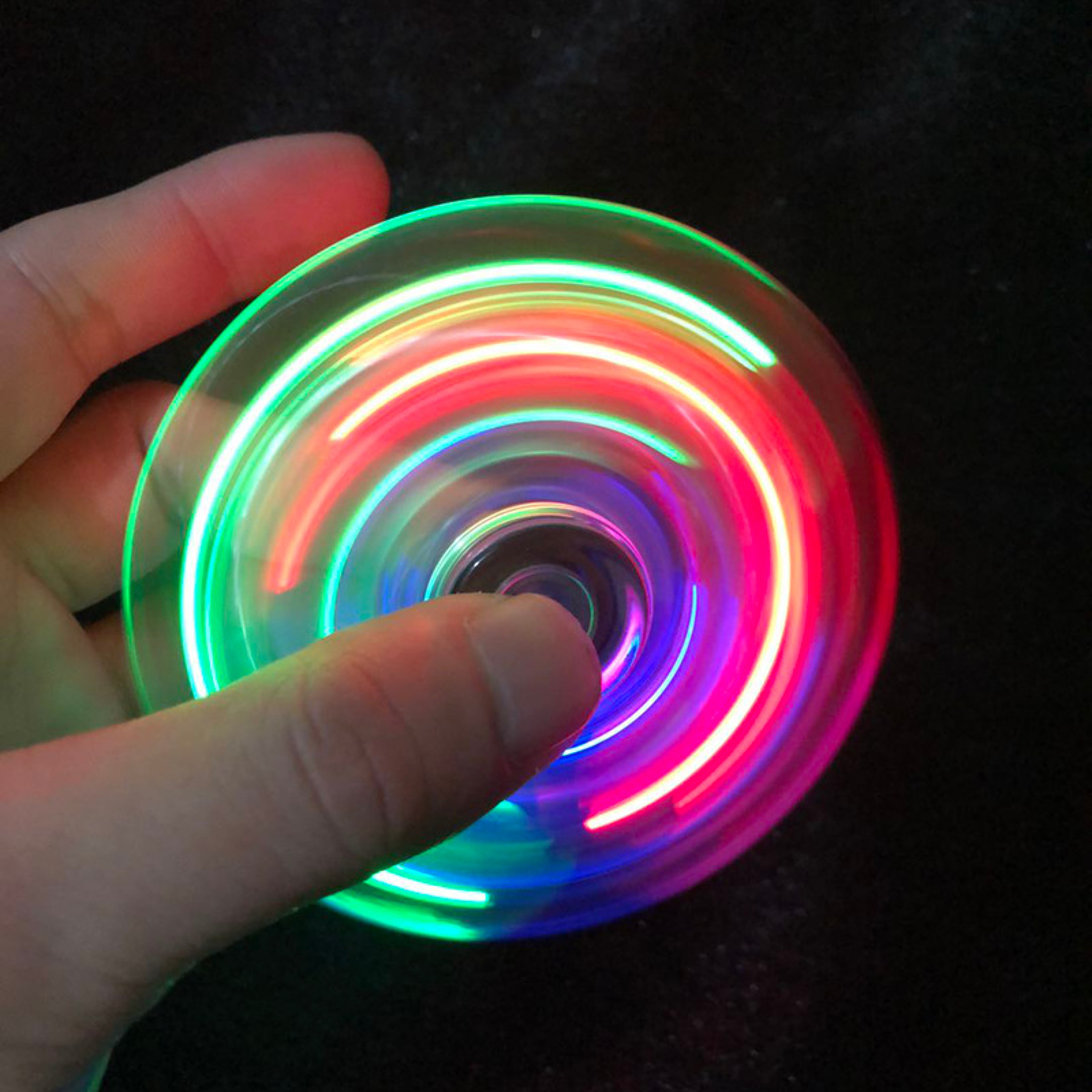 LED Crystal Fidget Spinner Hand Top Toy, Luminous Glow in Dark EDC Gyroscope for Kids Adults, Stress Relief Spinner – view 2