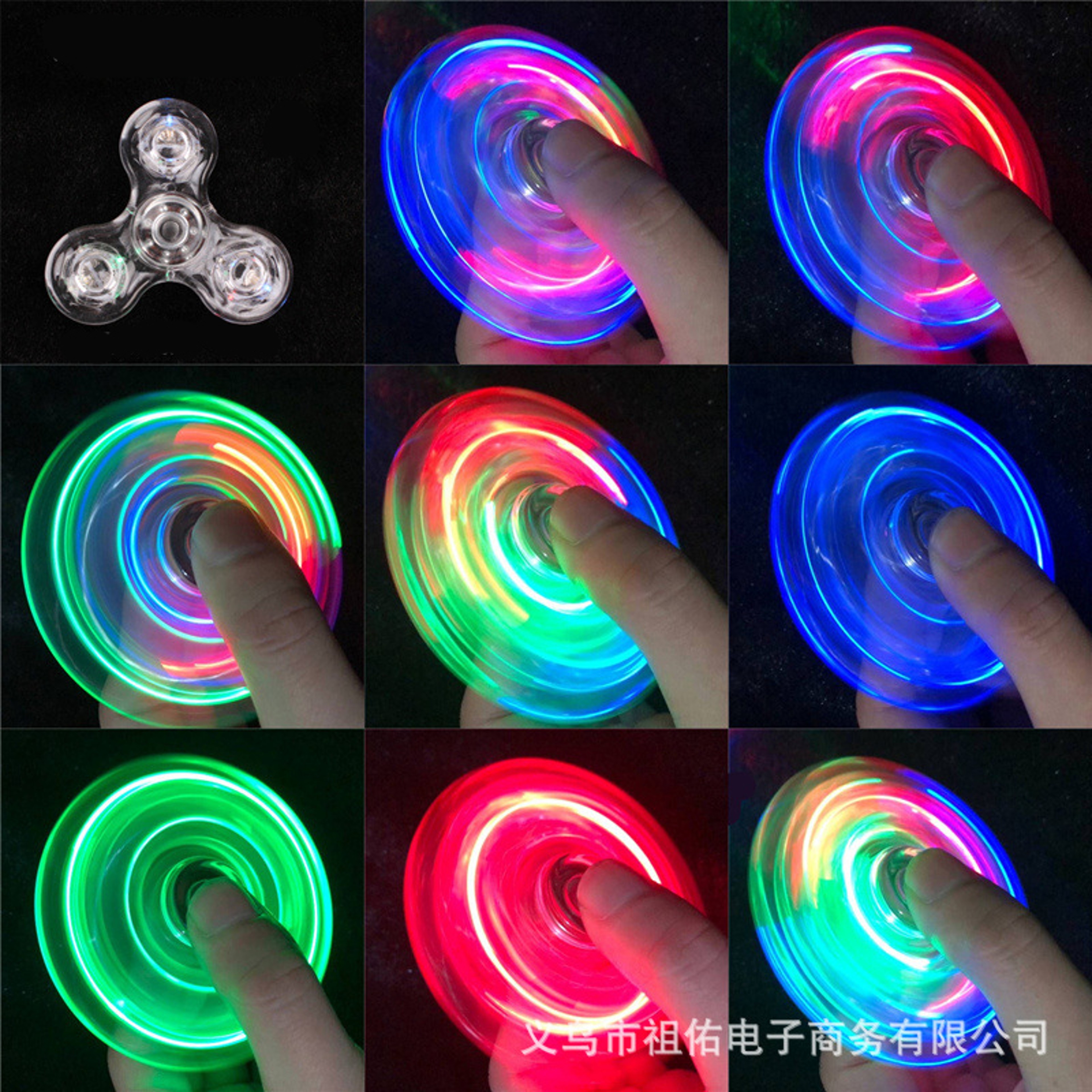 LED Crystal Fidget Spinner Hand Top Toy, Luminous Glow in Dark EDC Gyroscope for Kids Adults, Stress Relief Spinner – view 13