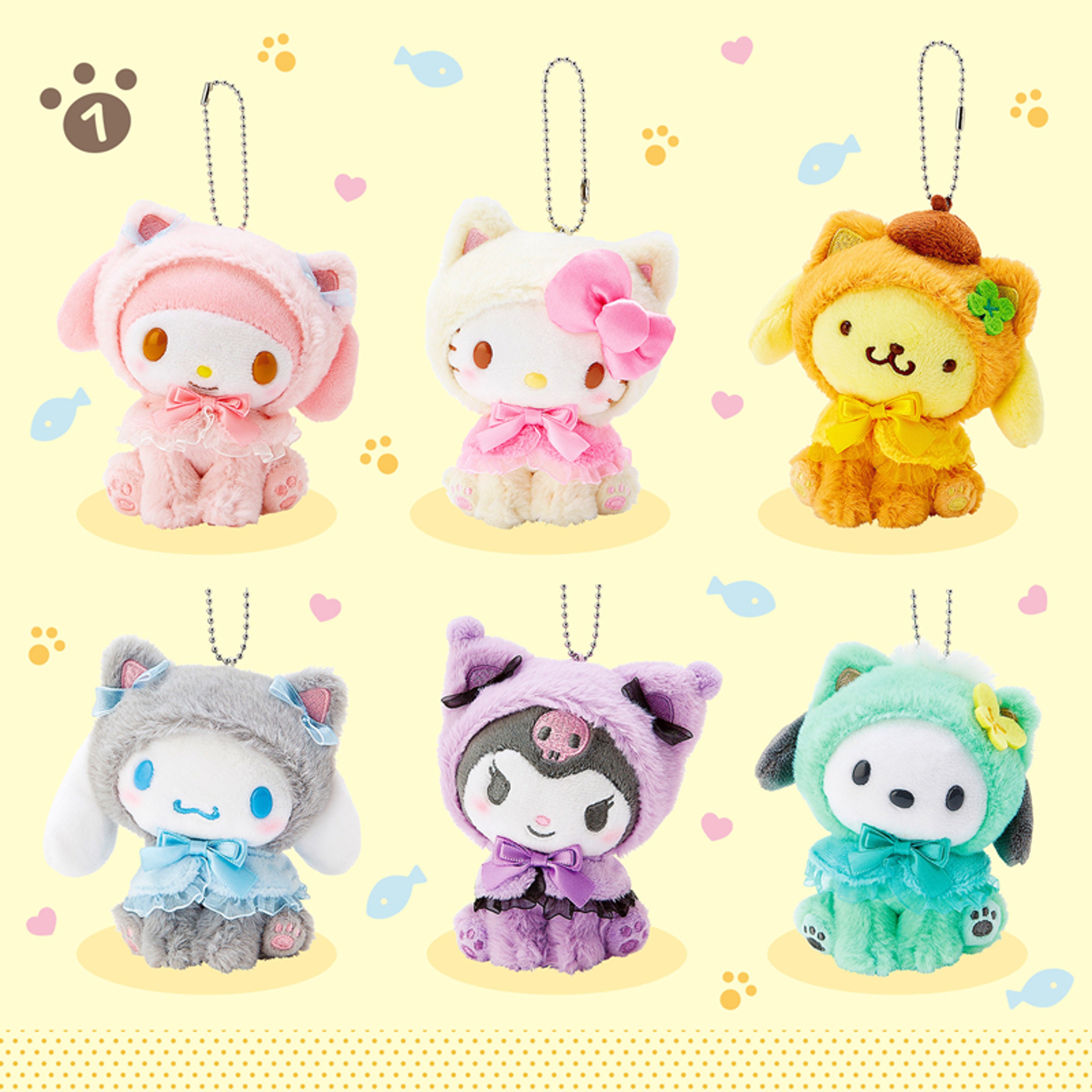 Kawaii Hello Kitty Kuromi Plush Keychain Sanrioed Cute Doll Pendant For Bags Kids Car Gifts  Christ 0