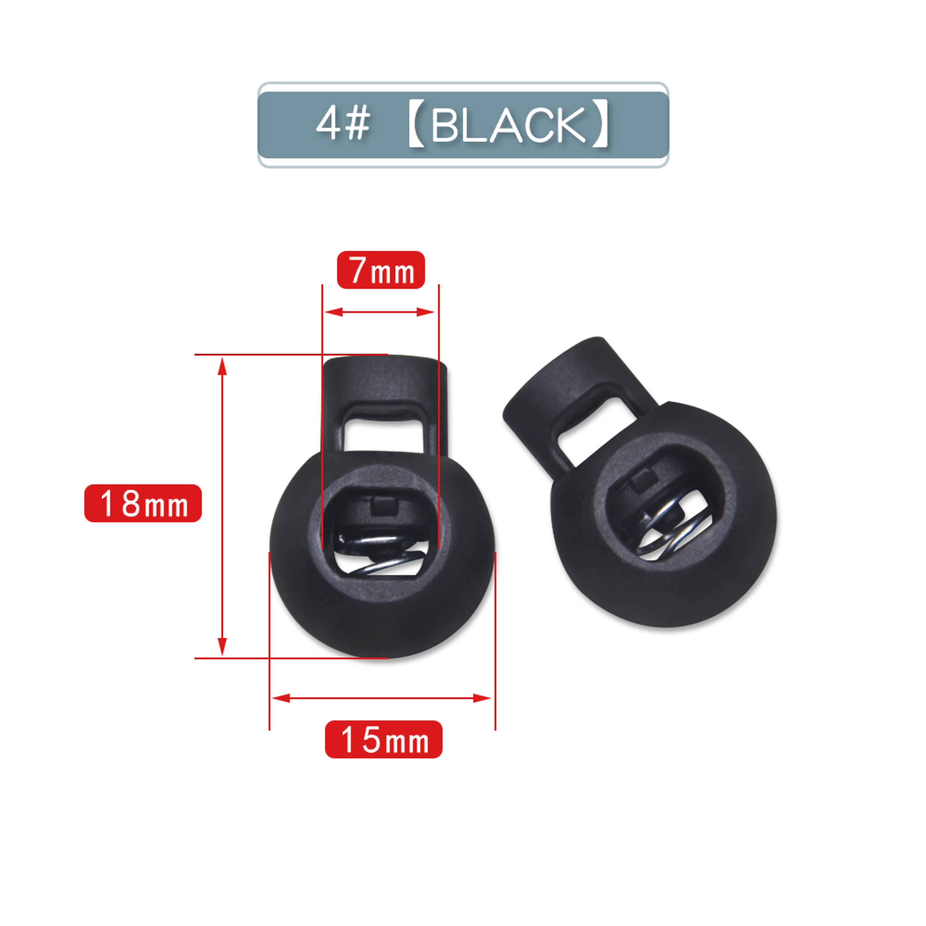 Plastic Cord Locks Stopper Buckles Toggles Ends, Shoelace Drawstring Clips for DIY Bag, Sportswear, Crafts, Black Frost – view 11