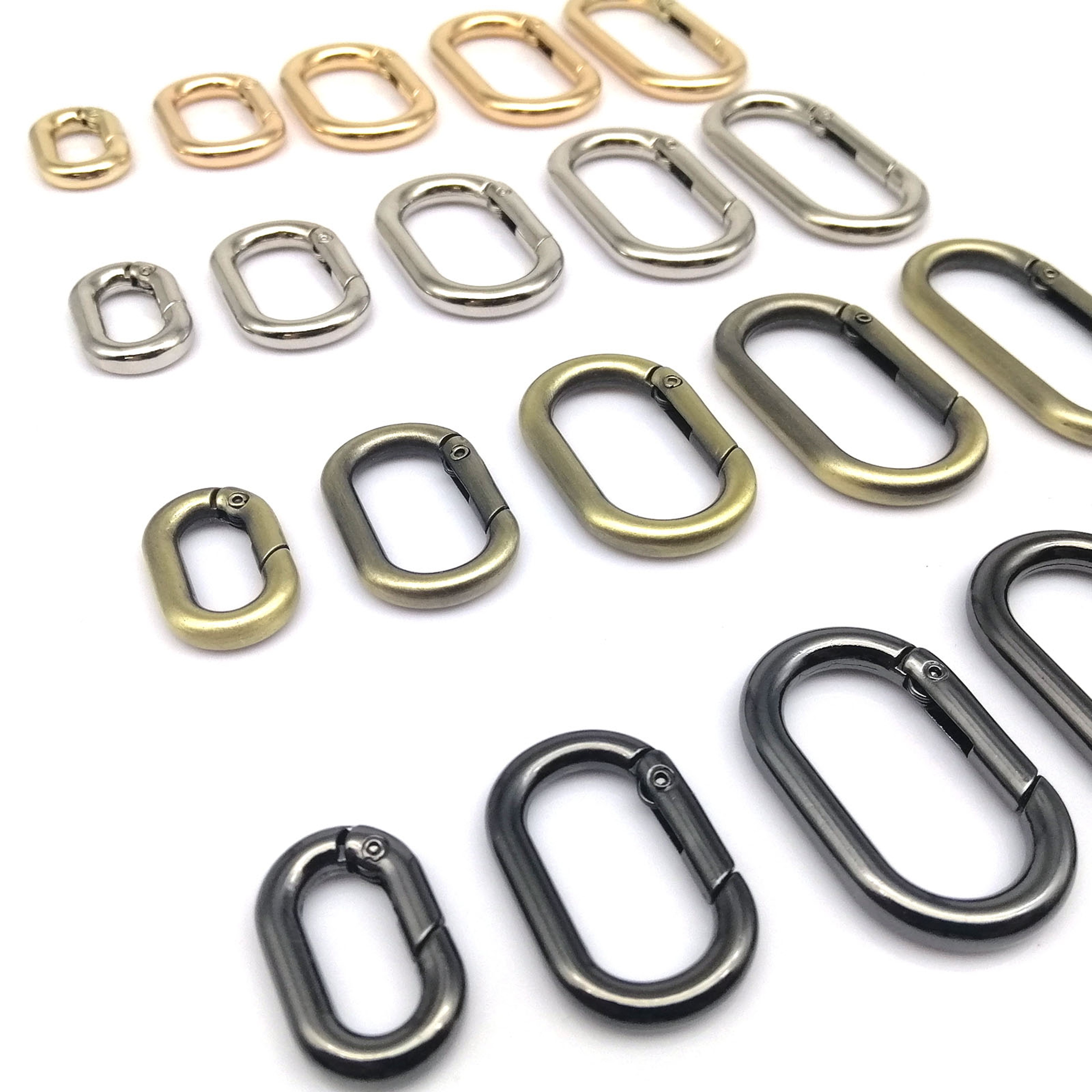Openable Oval Spring Ring Buckle Clip for Leather Handbag Strap Keyring Pendant Key Chain Dog Collar Carabiner Connector – view 2