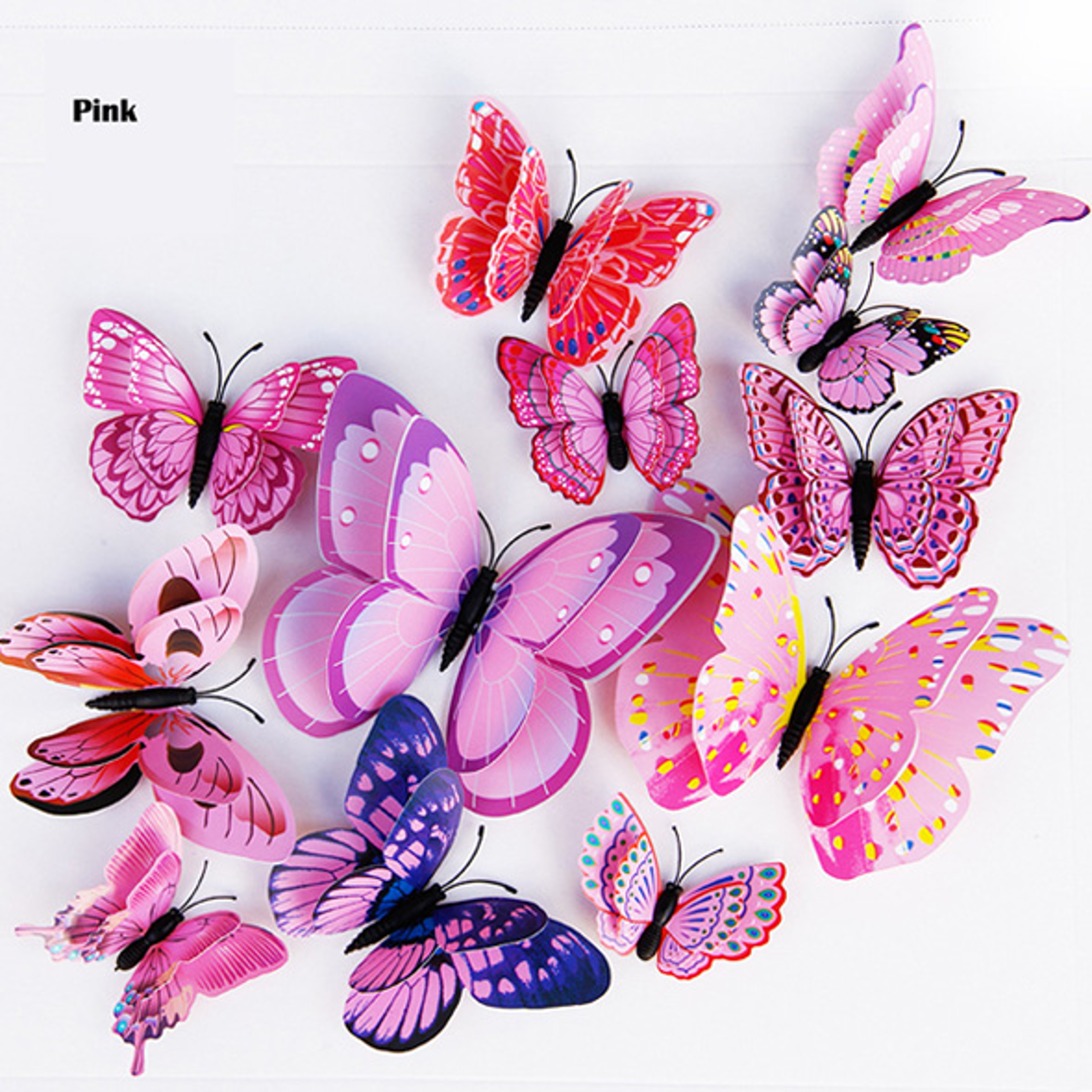 Double Layer 3D Butterfly Wall Stickers, Home Room Decor, Fridge Magnet Butterflies, Wedding Decoration Decals – view 15