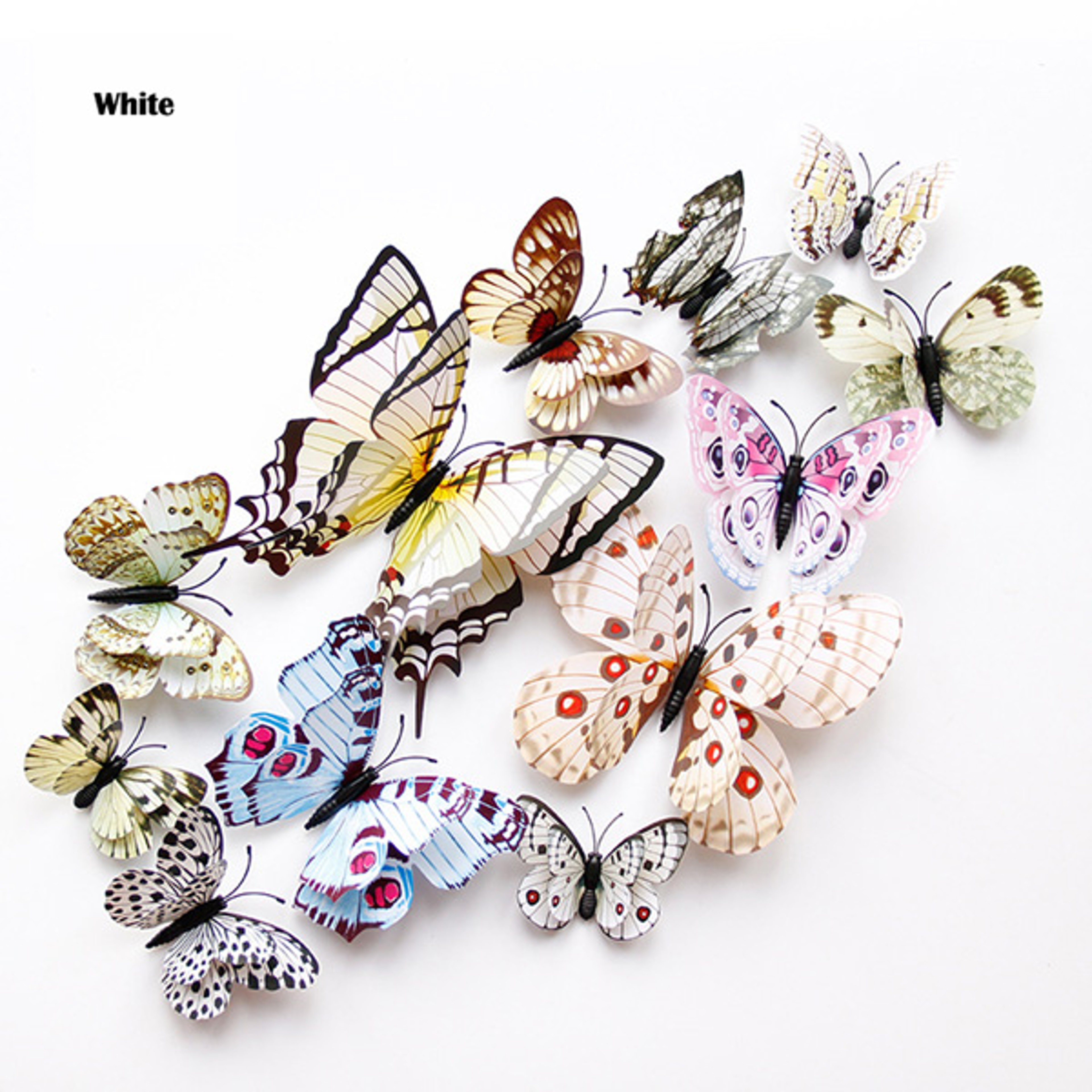 Double Layer 3D Butterfly Wall Stickers, Home Room Decor, Fridge Magnet Butterflies, Wedding Decoration Decals – view 18