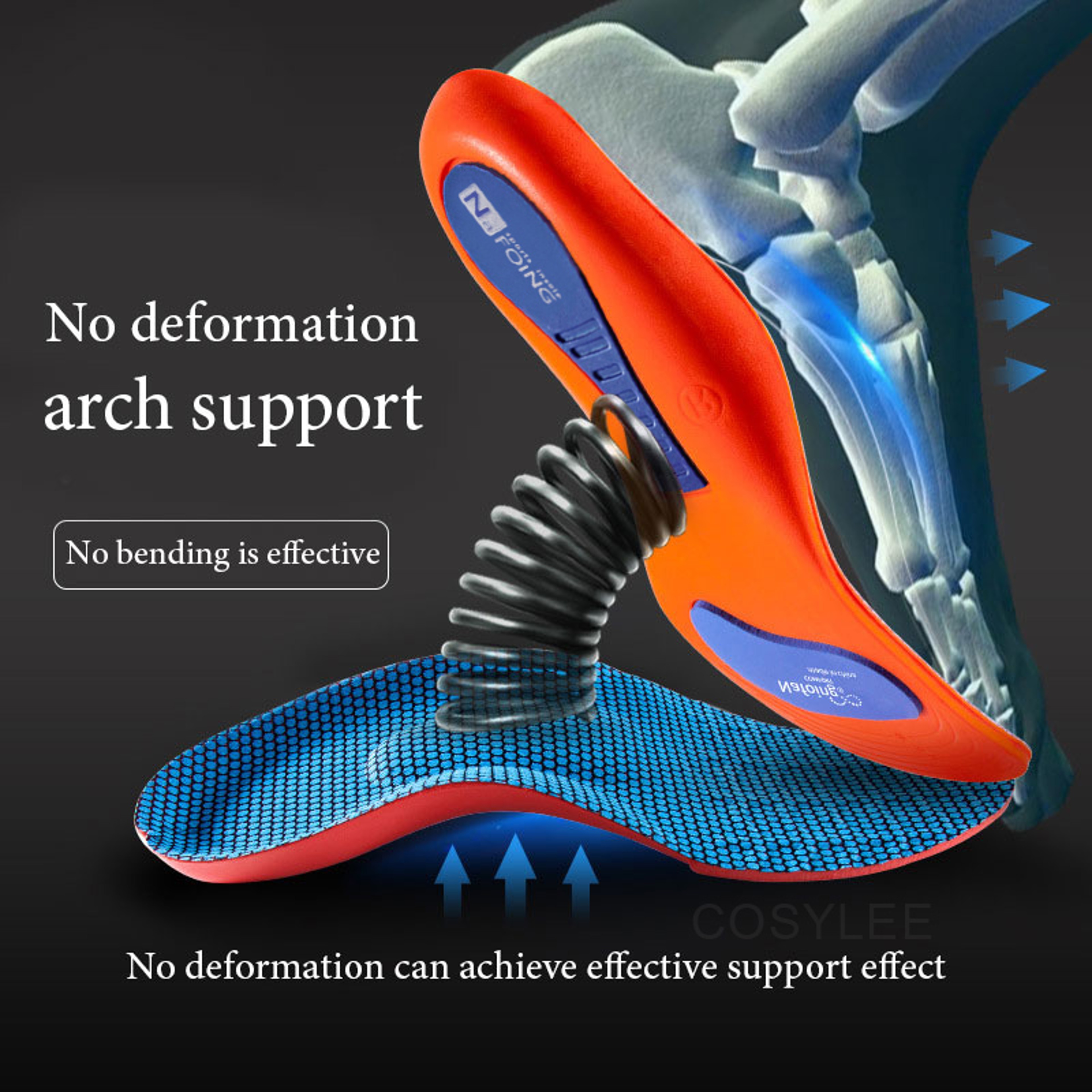 Orthopedic Insoles for Flat Feet, Arch Support Running Shoe Inserts, Comfort Footbeds for Pressure Relief and Alignment – view 2
