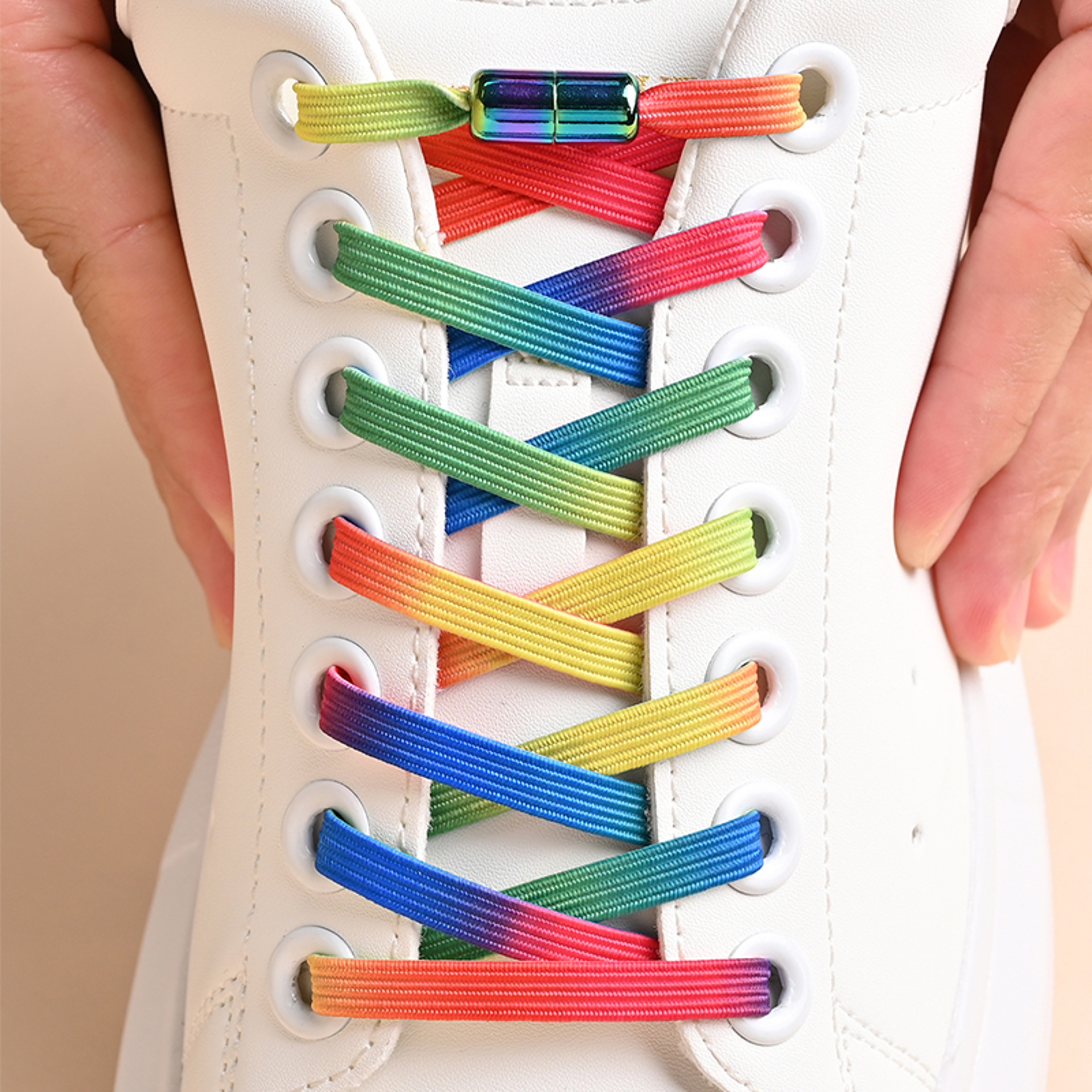 Elastic No Tie Shoe Laces for Sneakers, 1Pair Colorful Buckle Shoelaces with Pearl Light Finish | Fashion Slip-On Laces – view 12