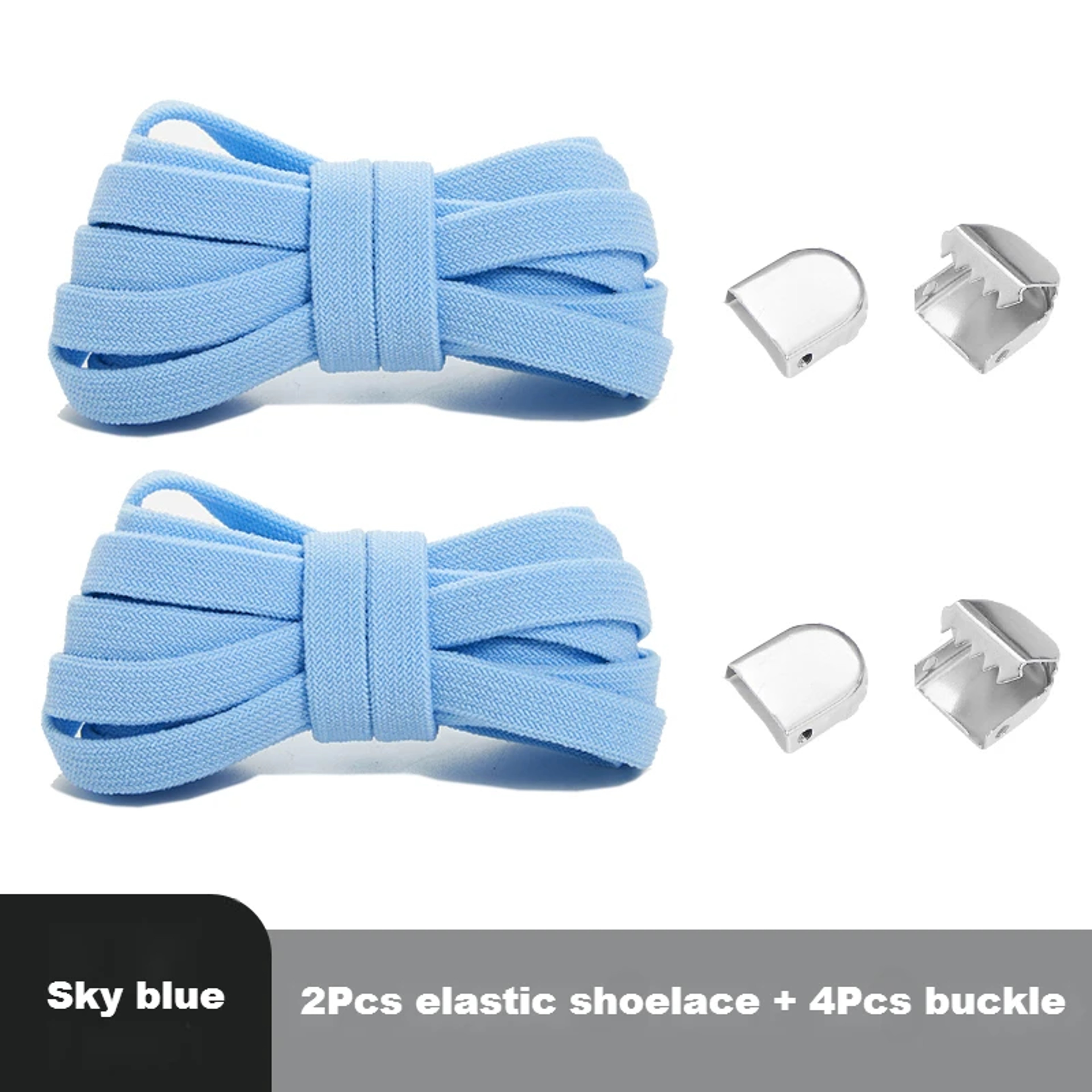 Flat Elastic Shoe Laces No Tie for Sneakers, Quick Shoelace Clips for Kids & Adults, Stretch Lock Laces for Running – view 15