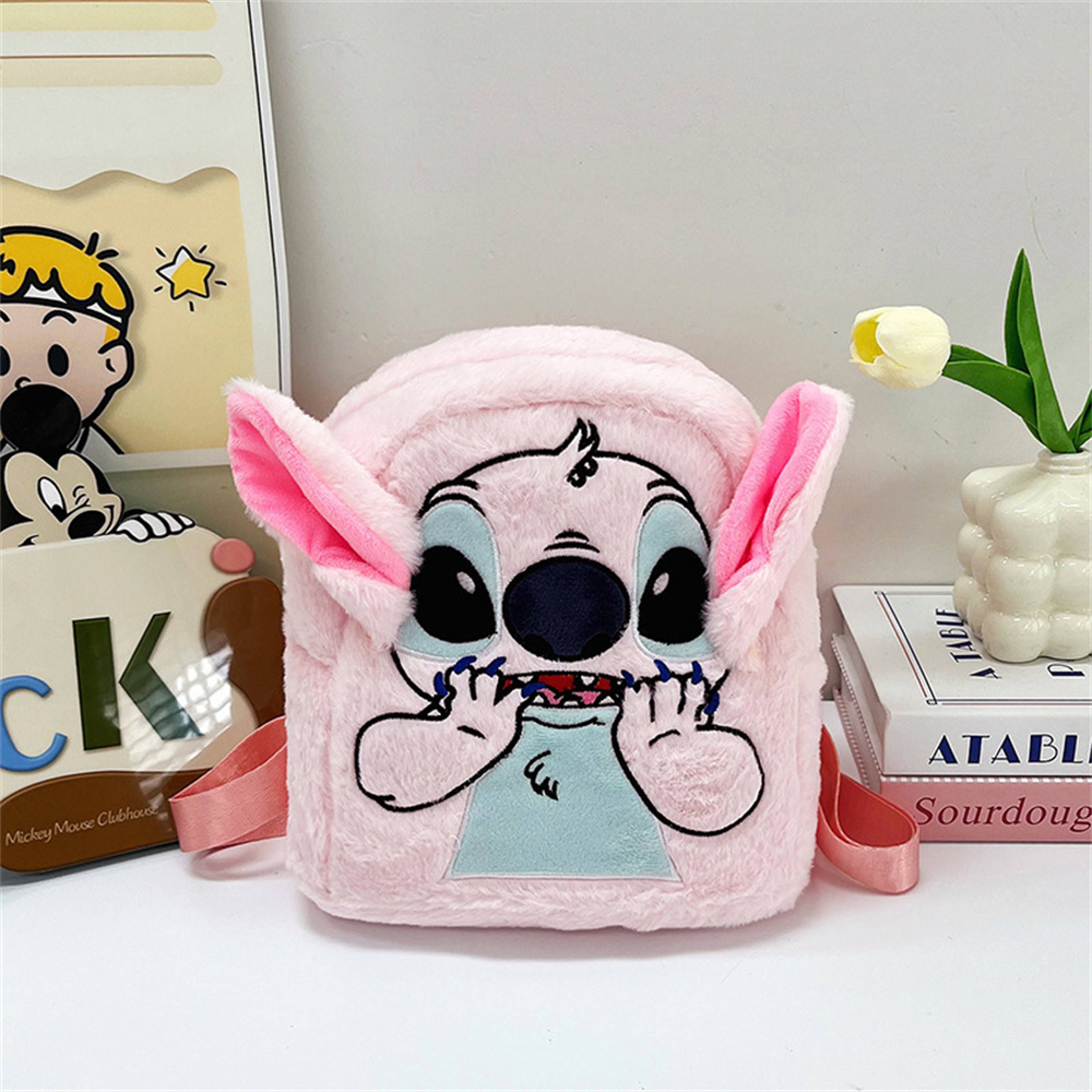 Disney Stitch Plush Backpack, Cartoon Backpack Fashion with Large Capacity, Fun Gift for Boys & Girls – view 7