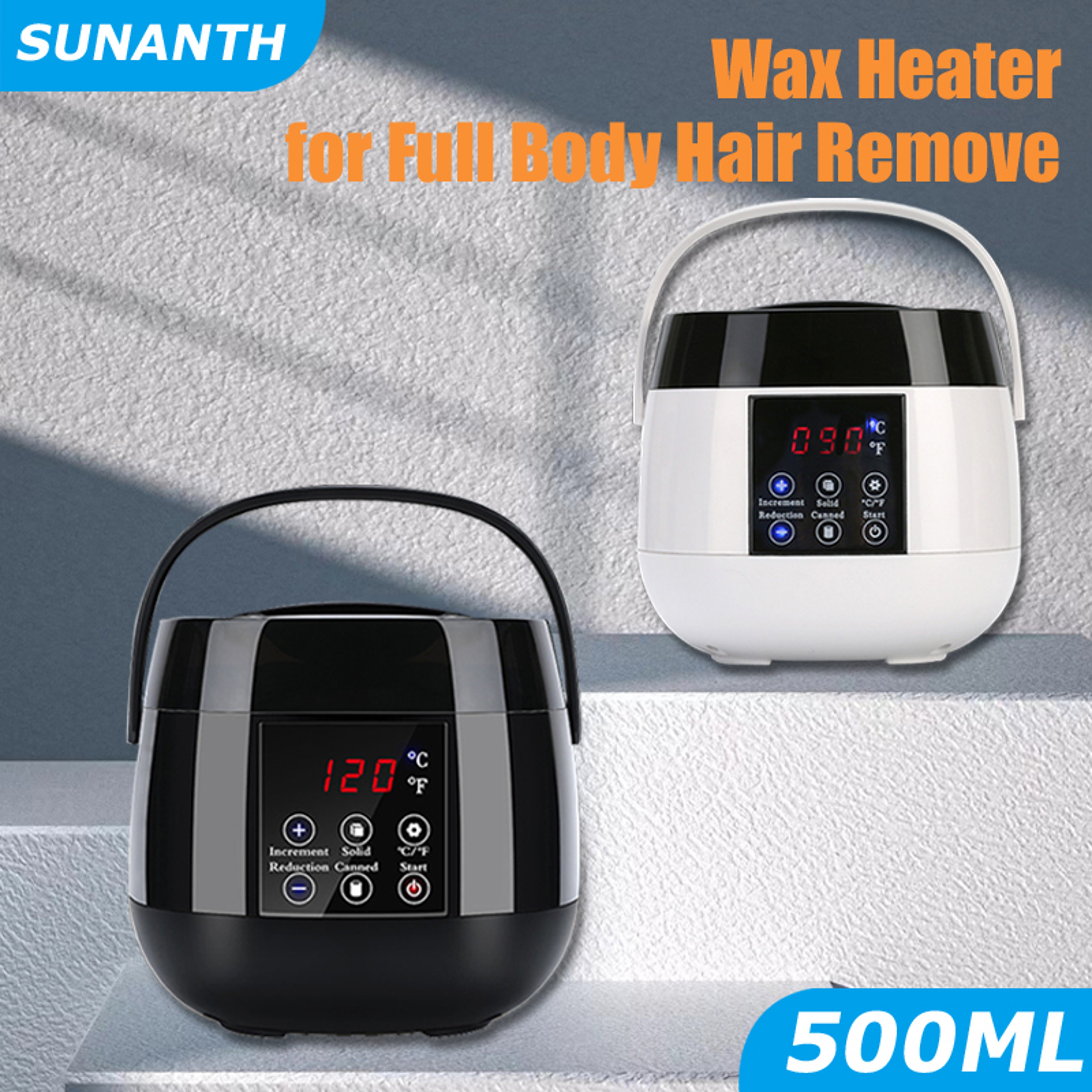 500ml Wax Heater Machine for Hair Removal – LCD Temperature Display Wax Warmer Pot for Depilatory Waxing Beans – view 1