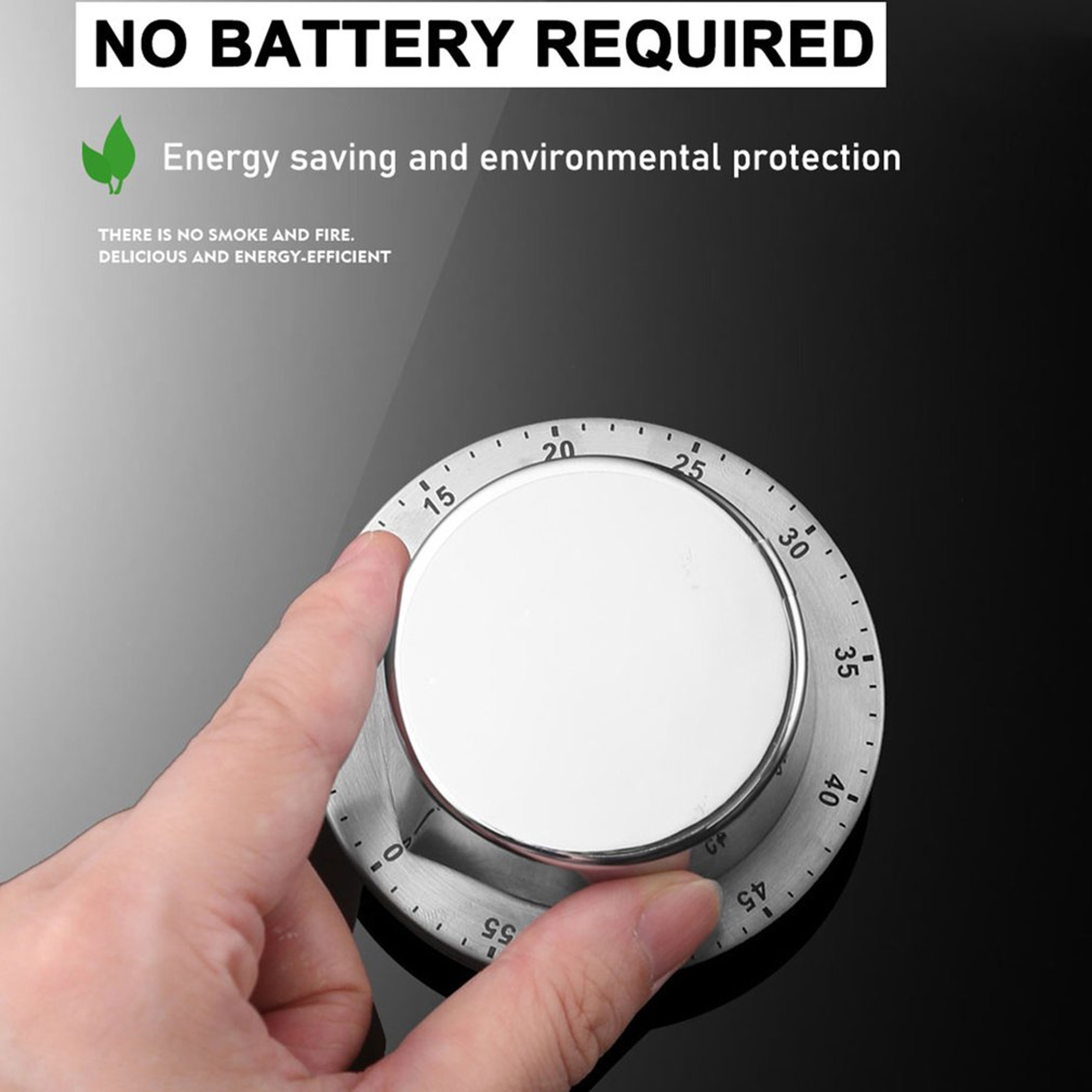 Stainless Steel Mechanical Alarm Clock Kitchen Timer, Magnetic Baking Reminder, Time Management Timer Tool – view 6