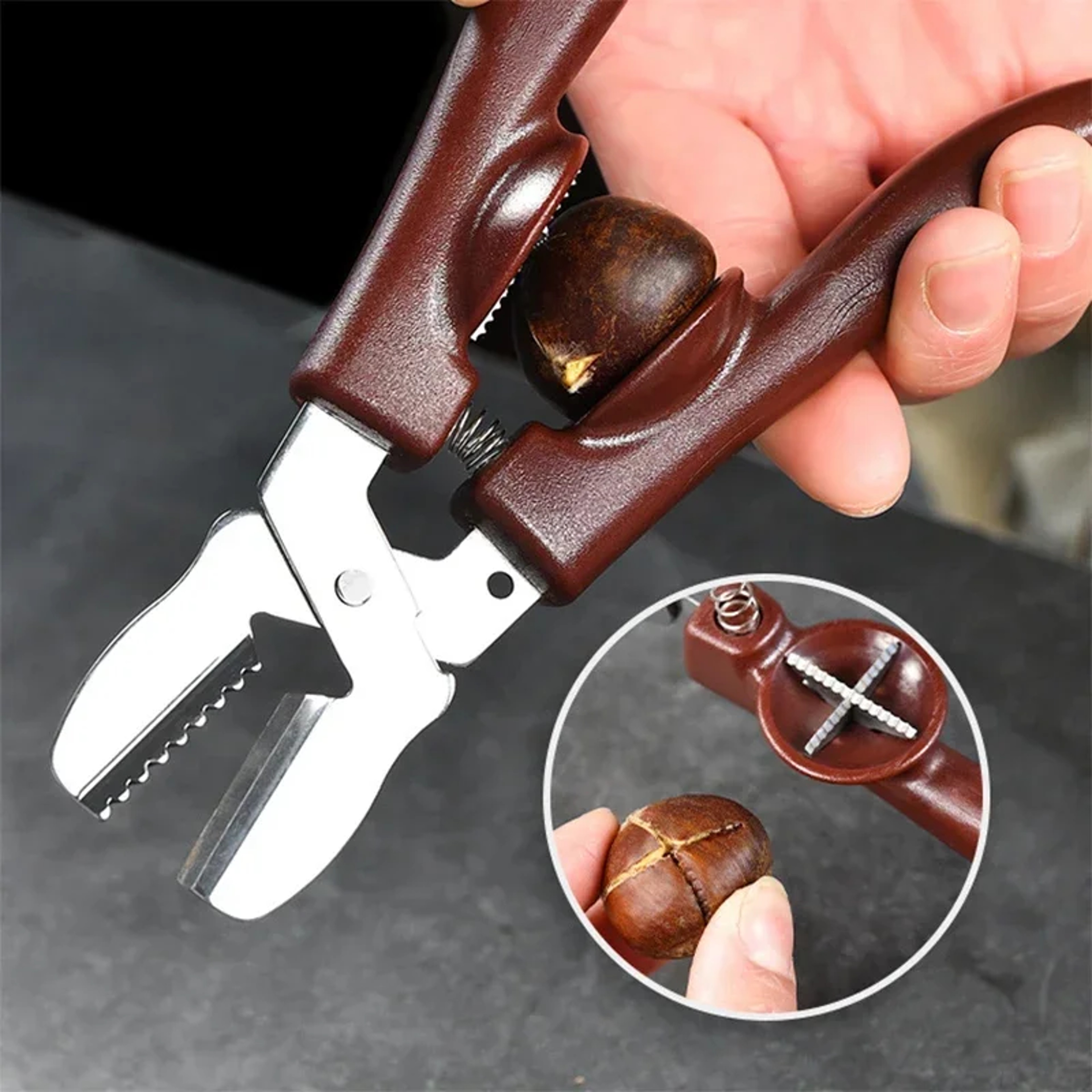 Stainless Steel Walnut Clip Chestnut Sheller, Creative Nut Opener, Multi-functional Kitchen Cutter Gadget for Peanuts – view 1