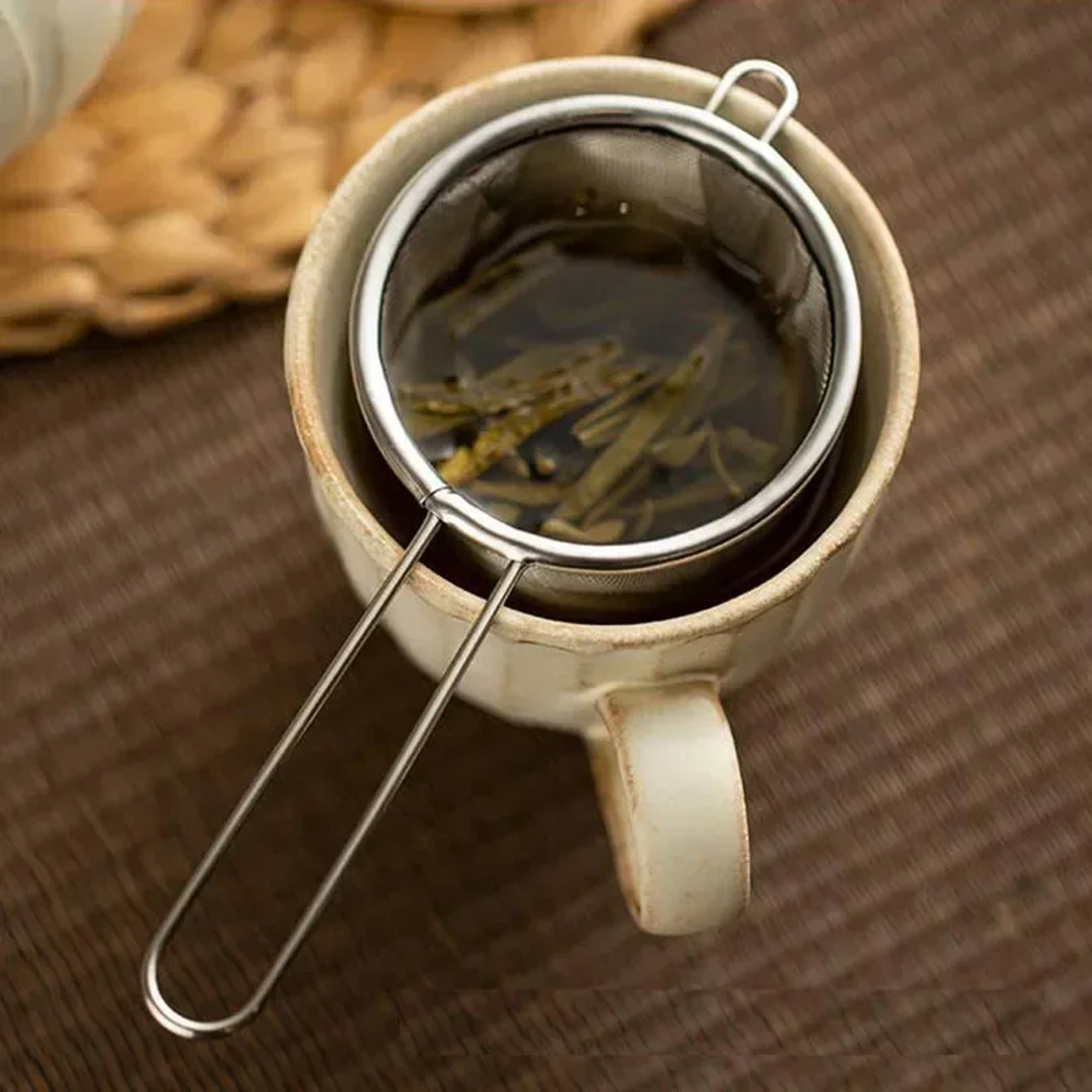Reusable Tea Infuser With Handle Stainless Steel Coffee Strainer, Tea Leaf Filter, Kitchen Gadget for Teapot or Mug – view 6