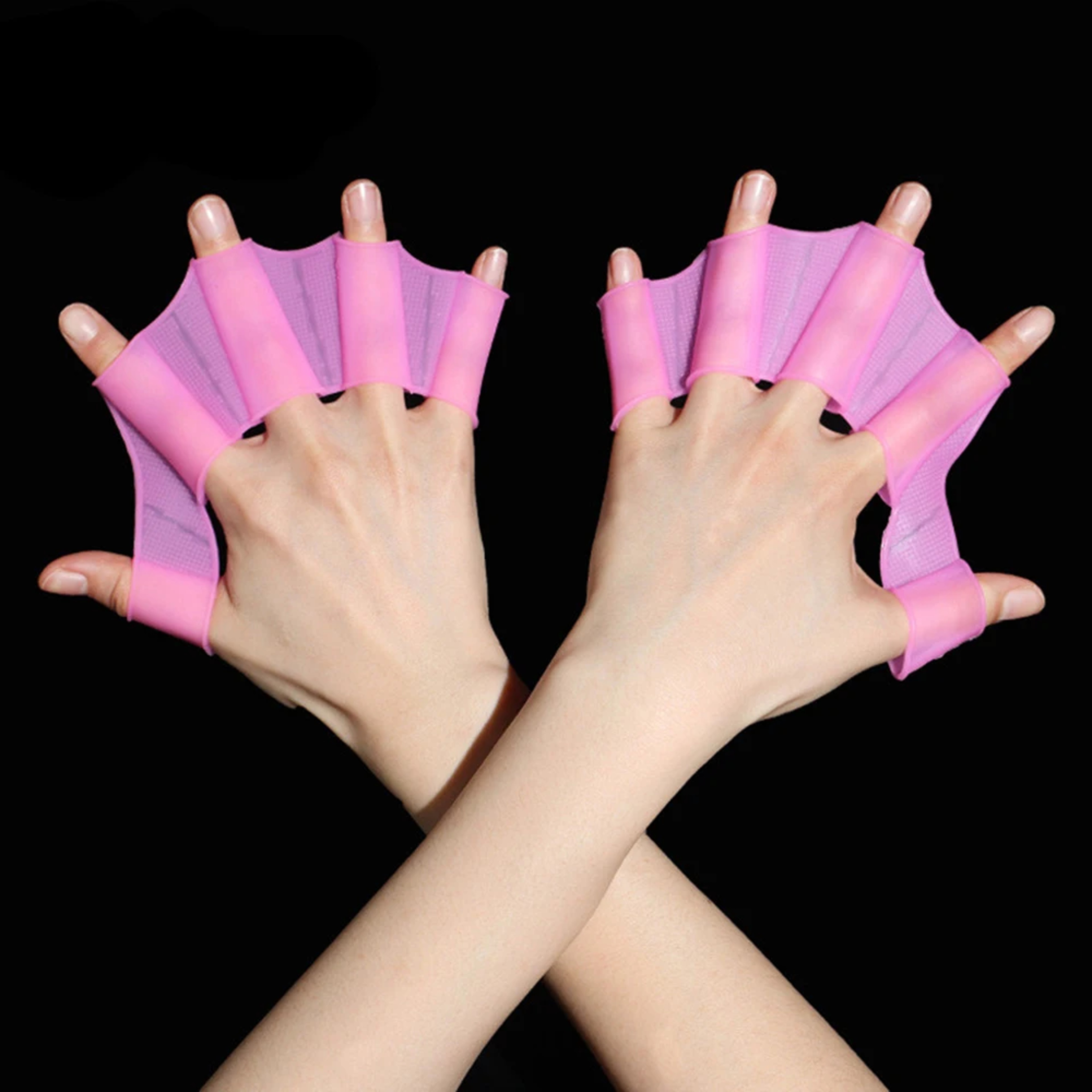 Silicone Hand Webbed Gloves Paddles Swim Flippers For Training Finger Fins For Men Women  Children 7