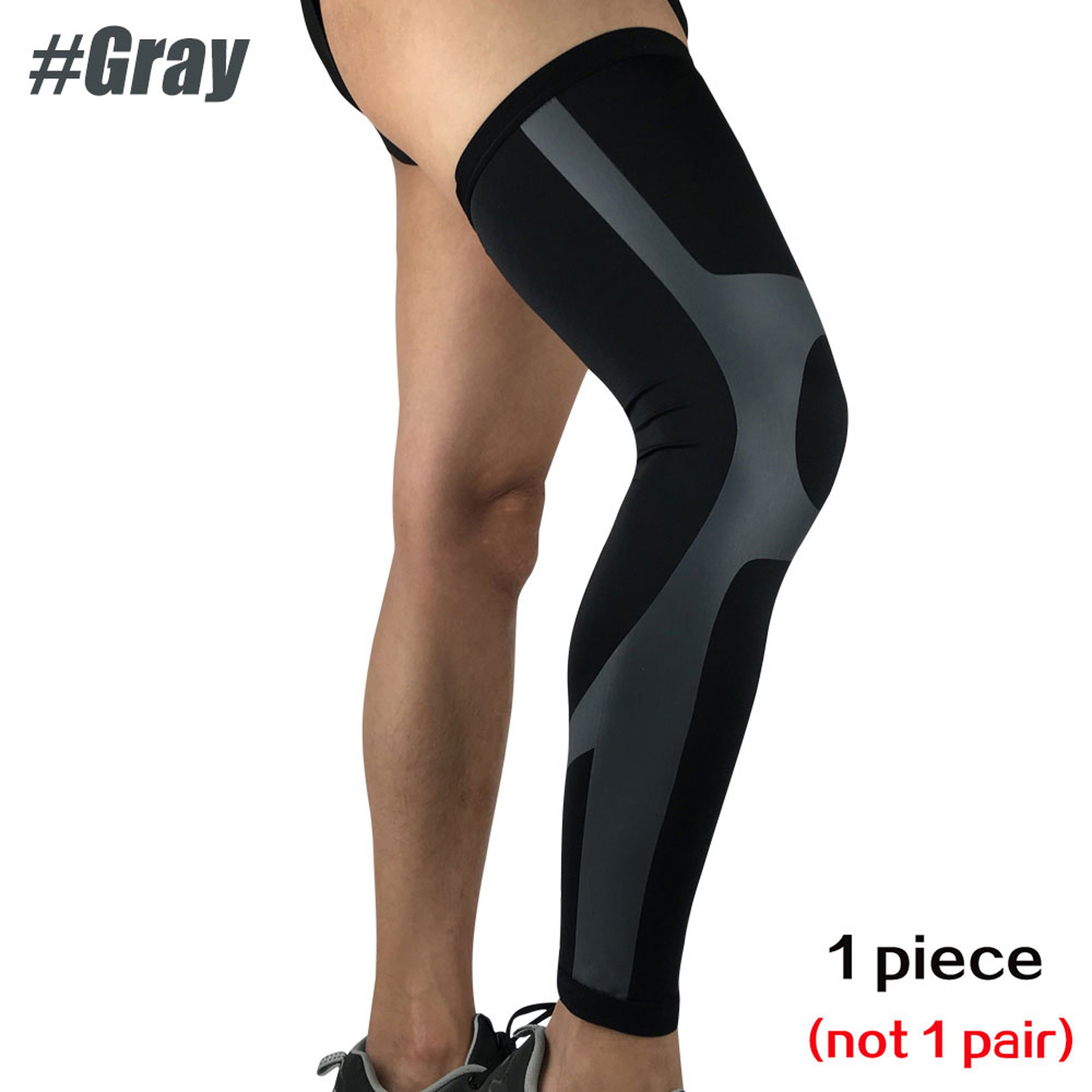 Full Leg Knee Brace for Men Women, Outdoor Sport Whole Leg Compression Sleeve, UV Leg Support Sleeves Cycling Leg Warmer – view 9