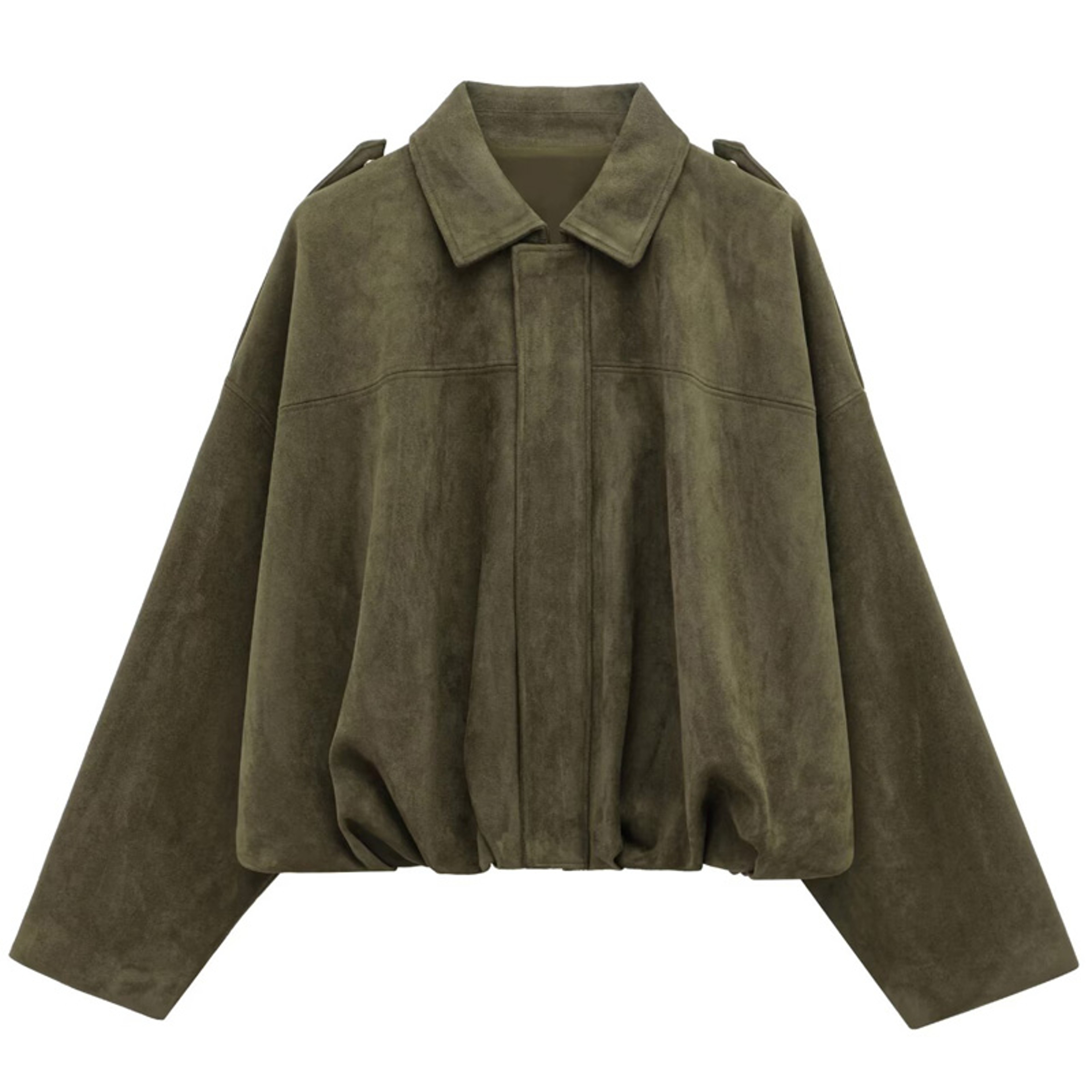 Lapel Suede Bomber Jacket Women, High Street Cropped Racing Coat, Long Sleeve Zipper Outerwear 2025 – view 9