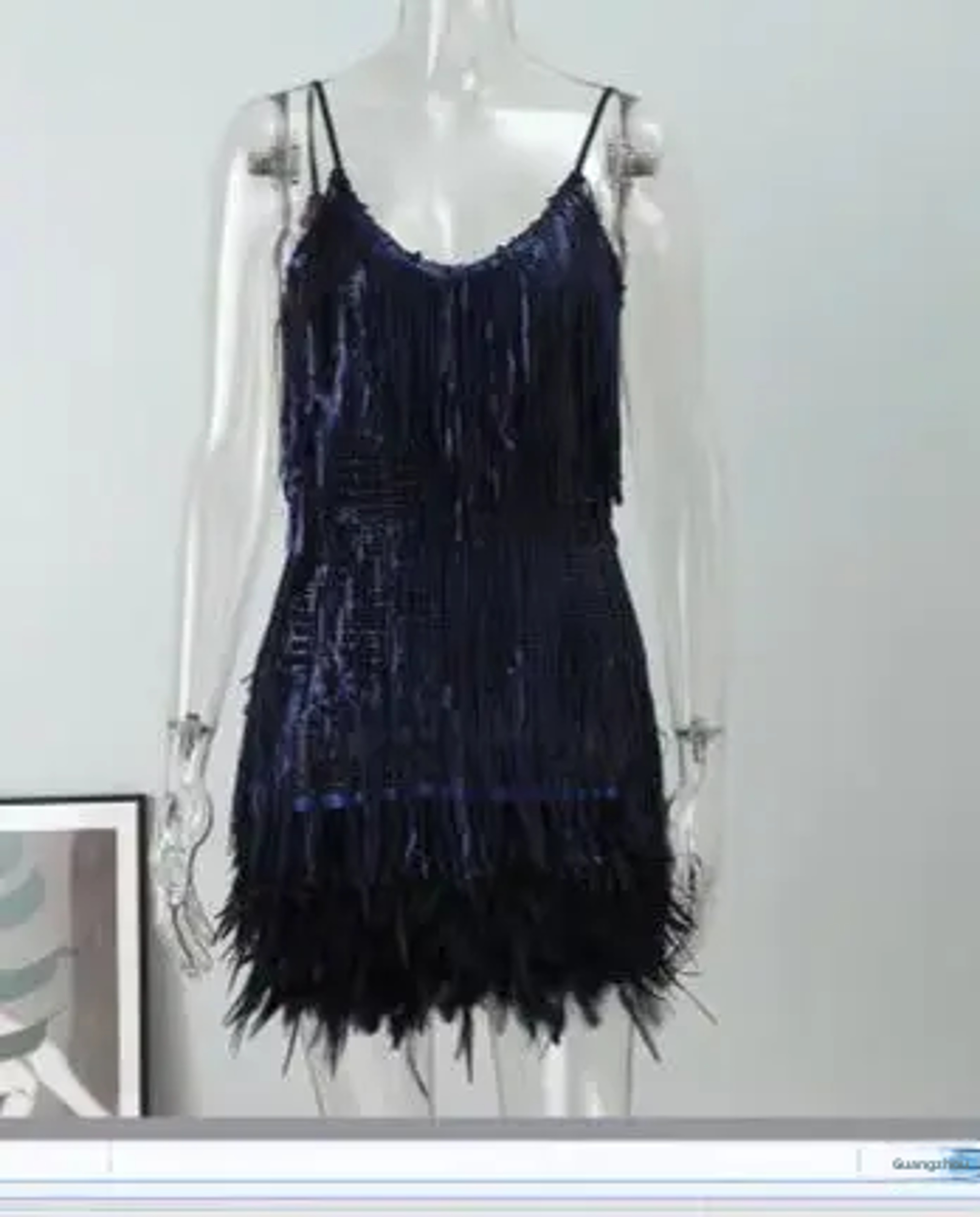 Summer Colorful Feather Patchwork Sleeveless Dress, Fashionable Sequins Framed Amazon Direct Sales Women – view 7