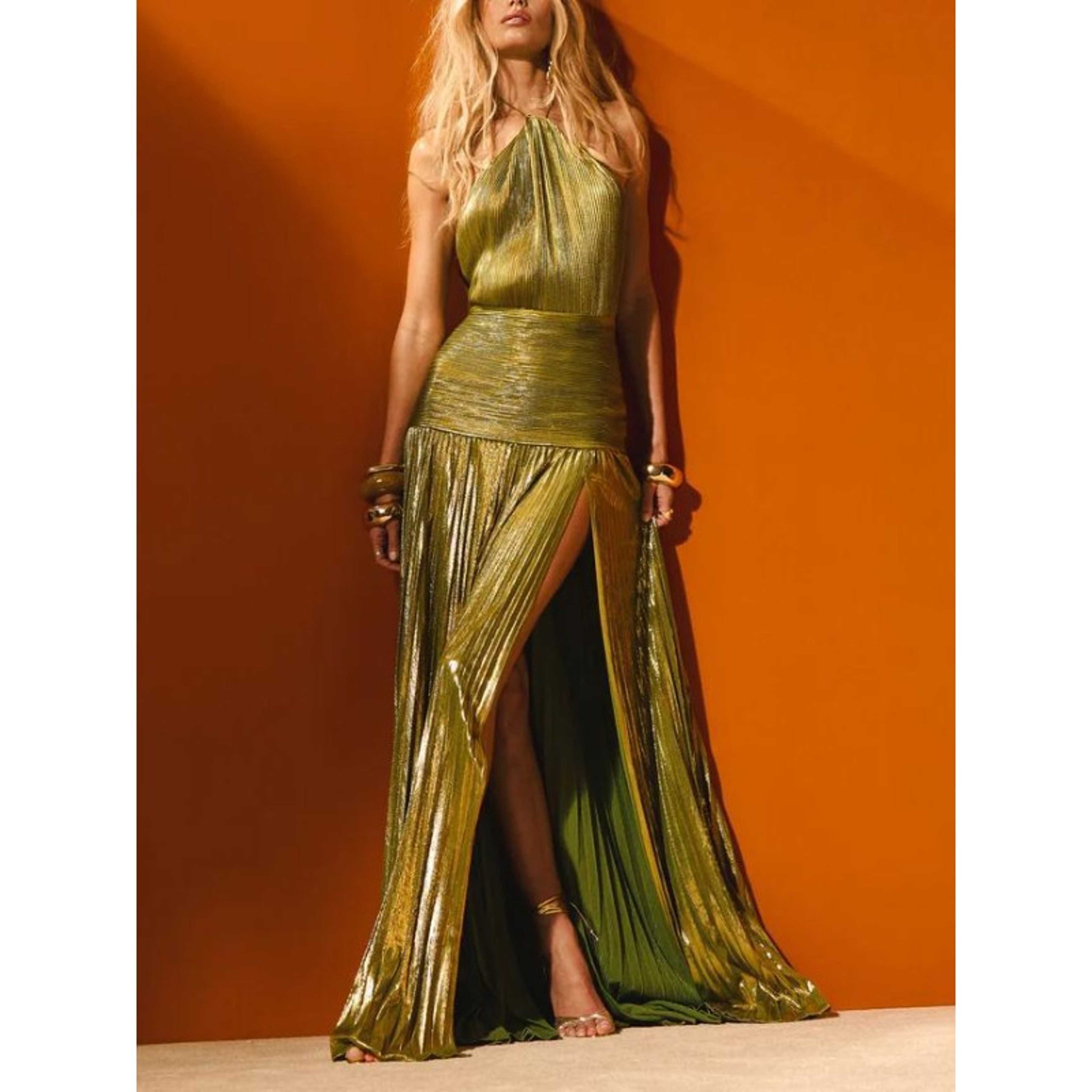 Luxurious Women Corset Party Dress, Sexy Off Shoulder Halter Cocktail Gown, Celebrity Long Prom Guest Dress with Slit – view 2