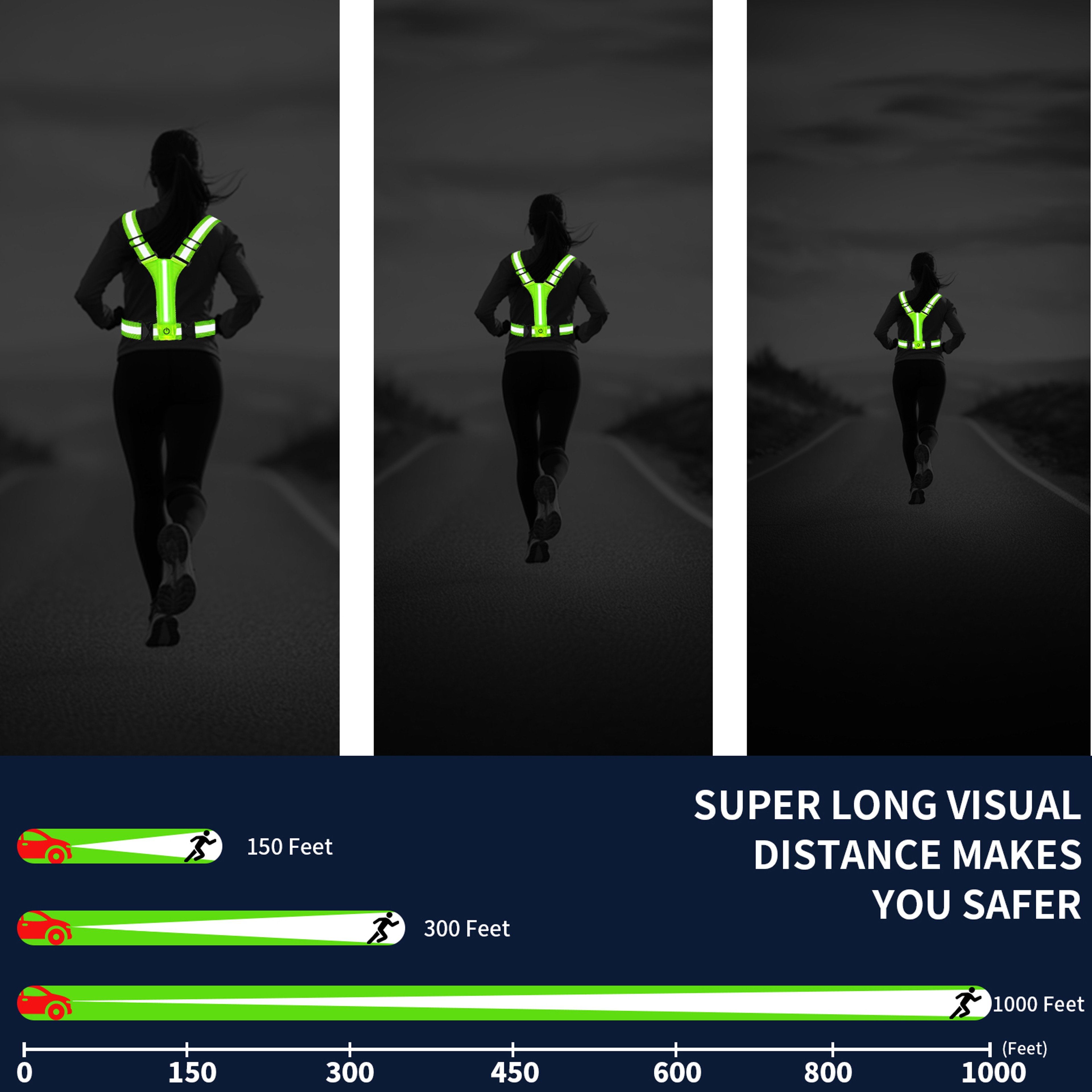 360° Reflective Safety Vest with LED Lights, Rechargeable High Visibility Vest for Night Sports, Running, Riding & Work – view 4
