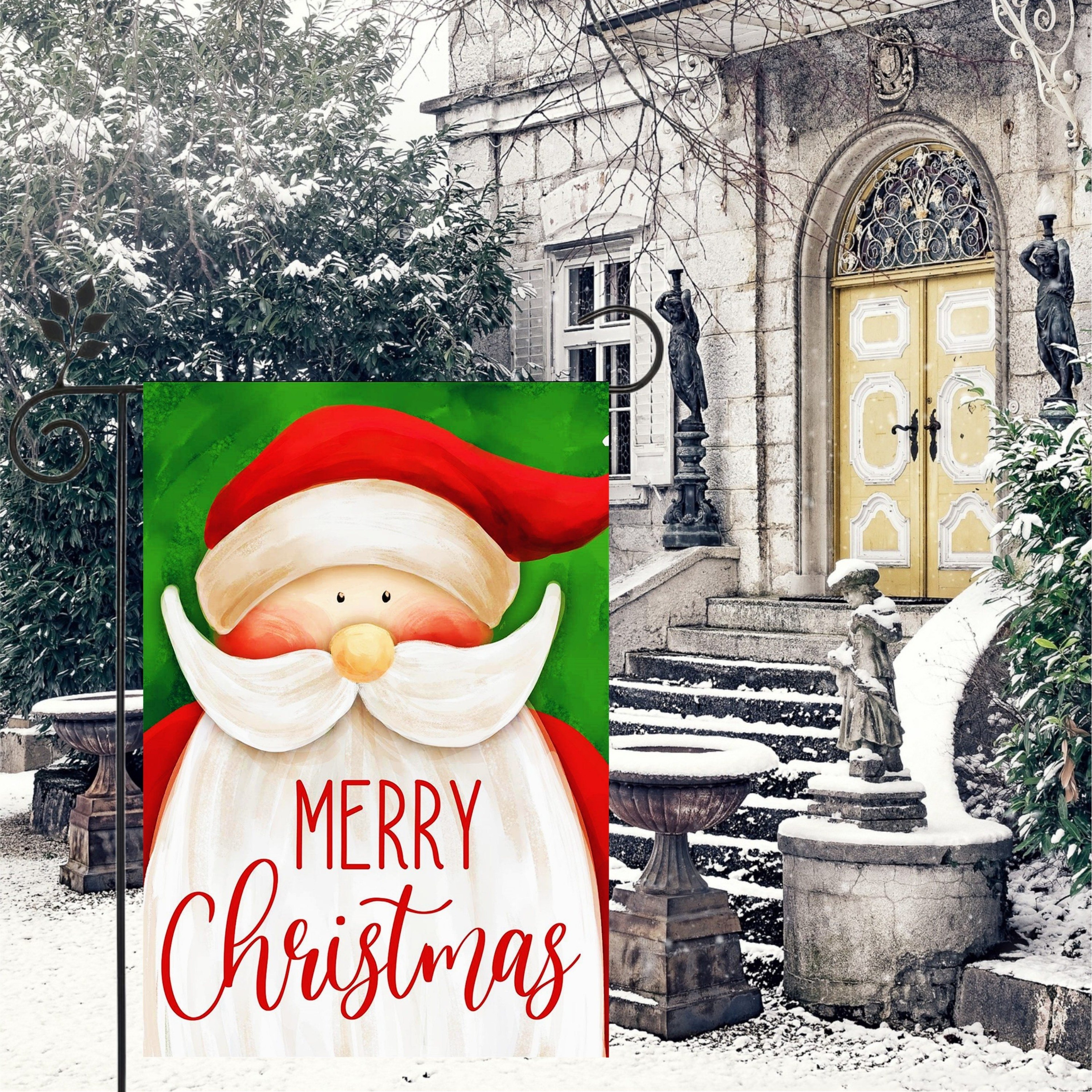 Outdoor decorative garden flag, One Santa Claus Happy Christmas holiday, , double sided garden flag for home – view 5