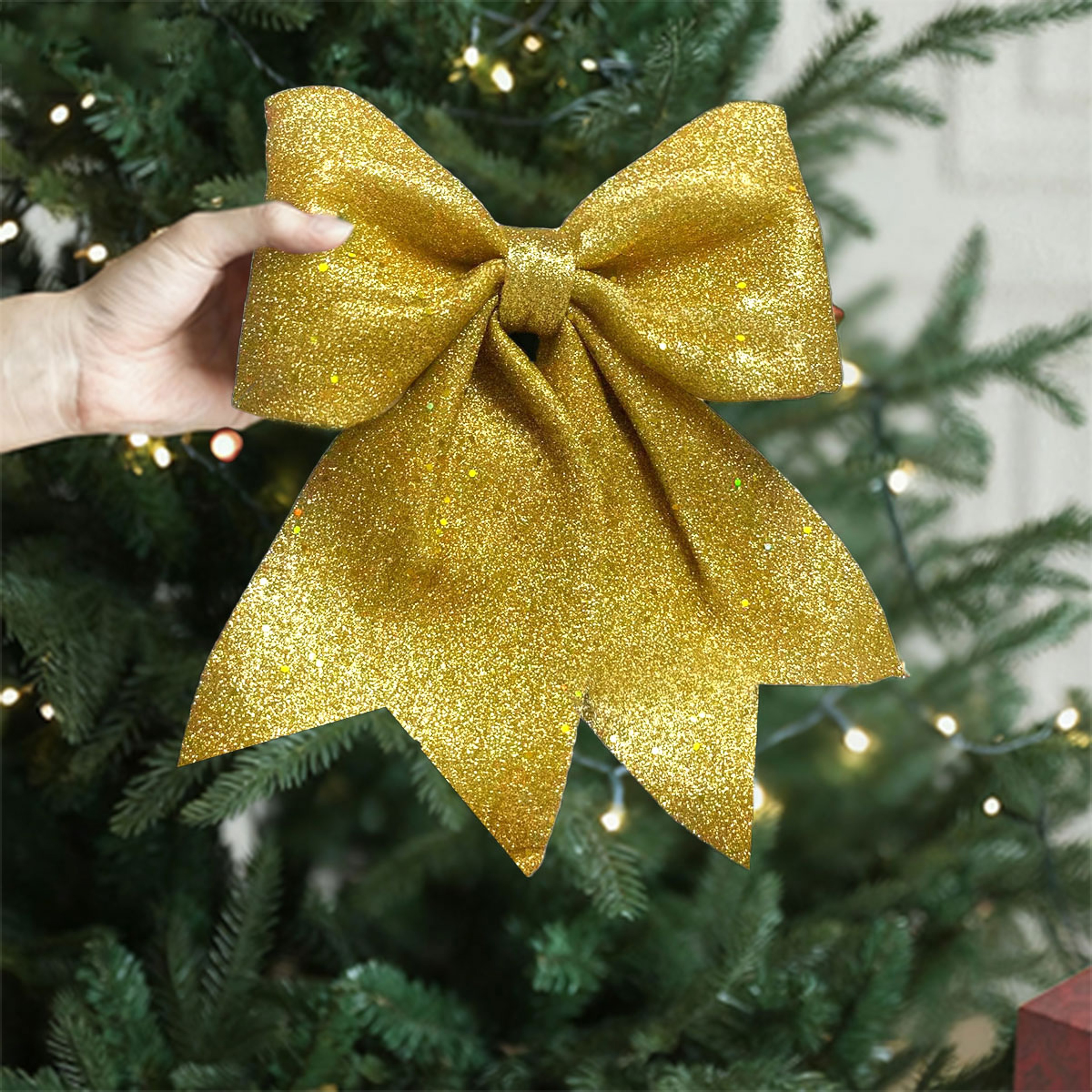 Holiday Dress Props Christmas Decorations DIY Accessories, Christmas Sequined Bow Christmas Tree Ornaments for Crafts – view 2