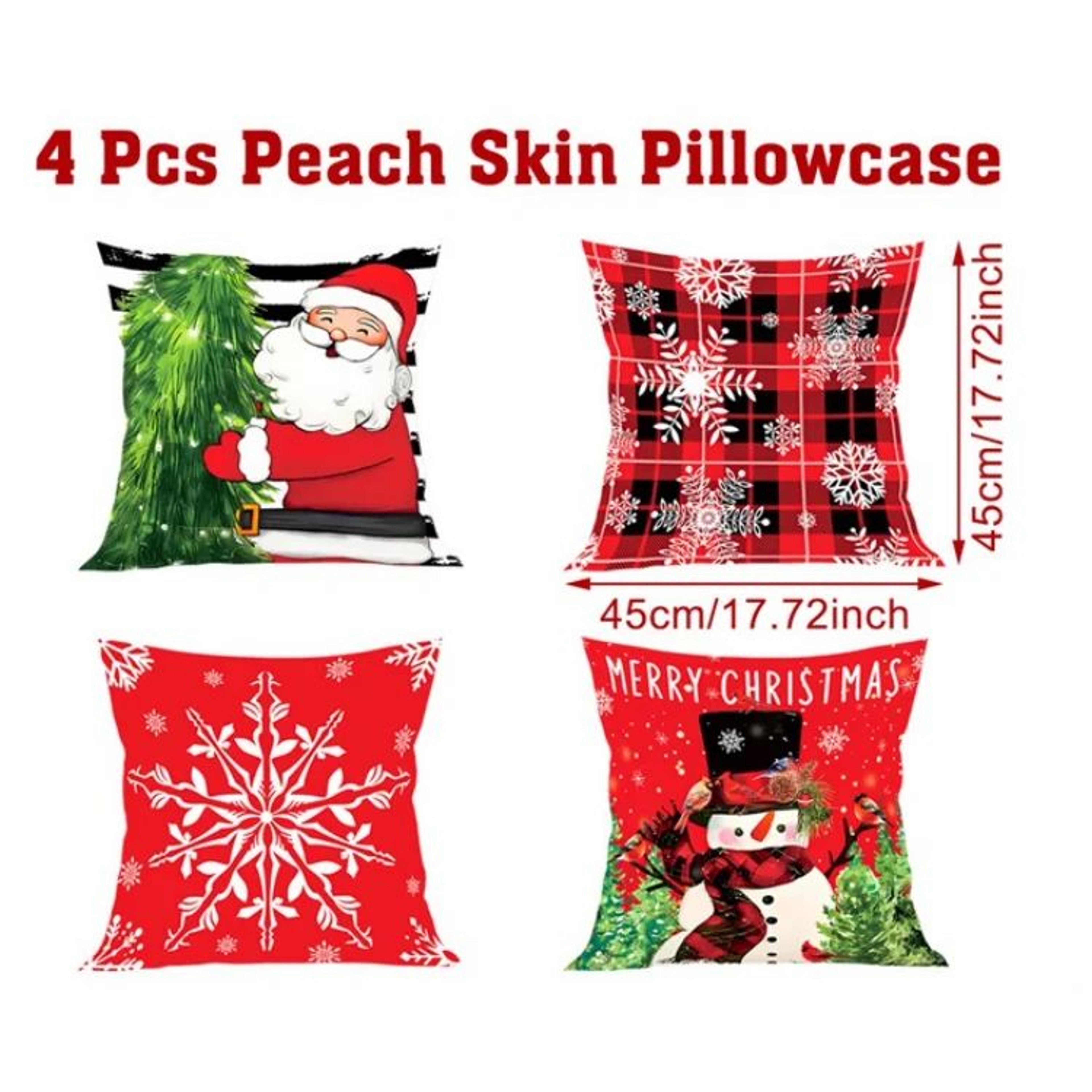 Christmas Ornament Pillow Case Set Merry Christmas Cushion Cover Home Decorations Navidad Gifts New 7