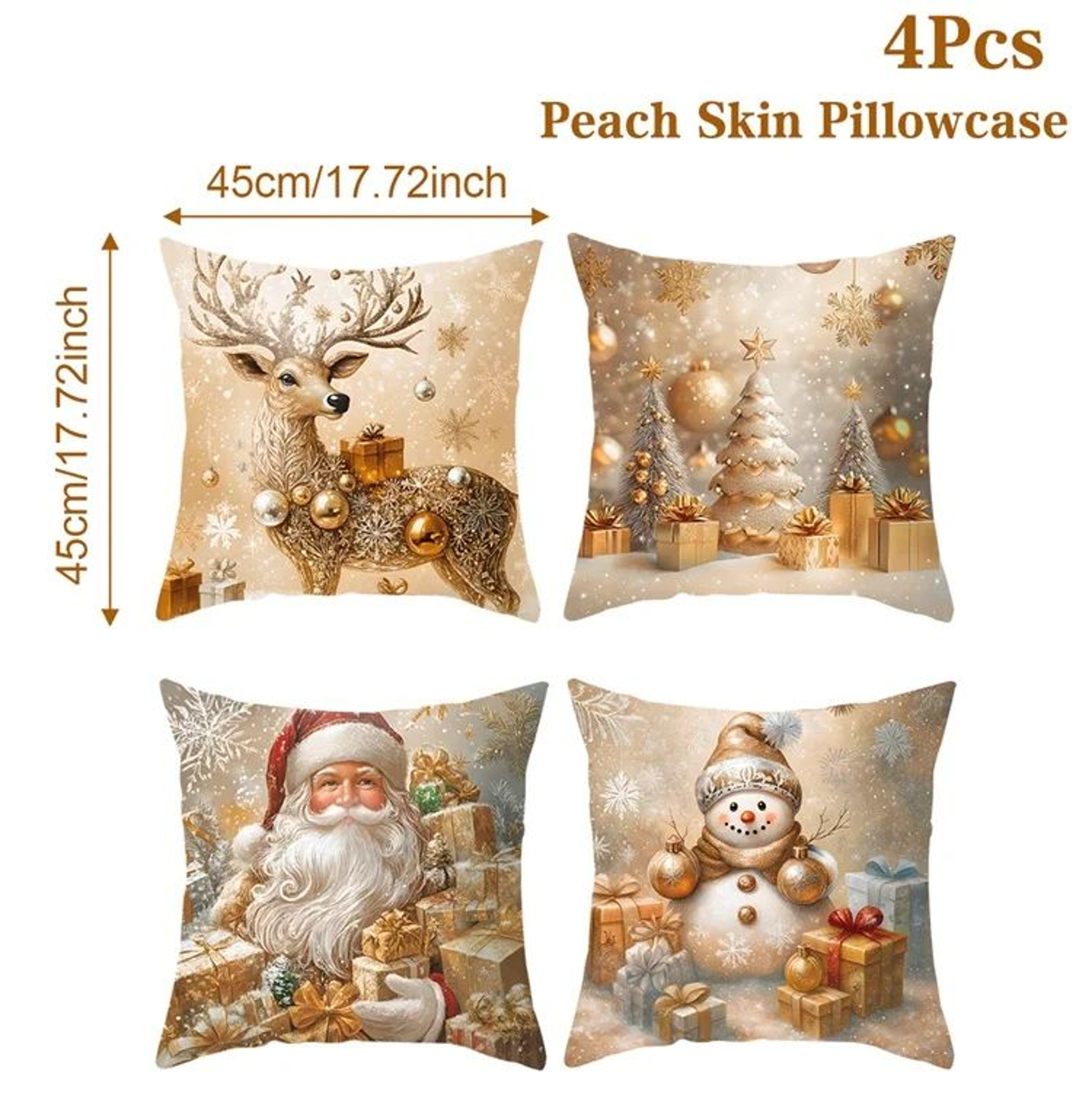 Christmas Ornament Pillow Case Set Merry Christmas Cushion Cover Home Decorations Navidad Gifts New 9