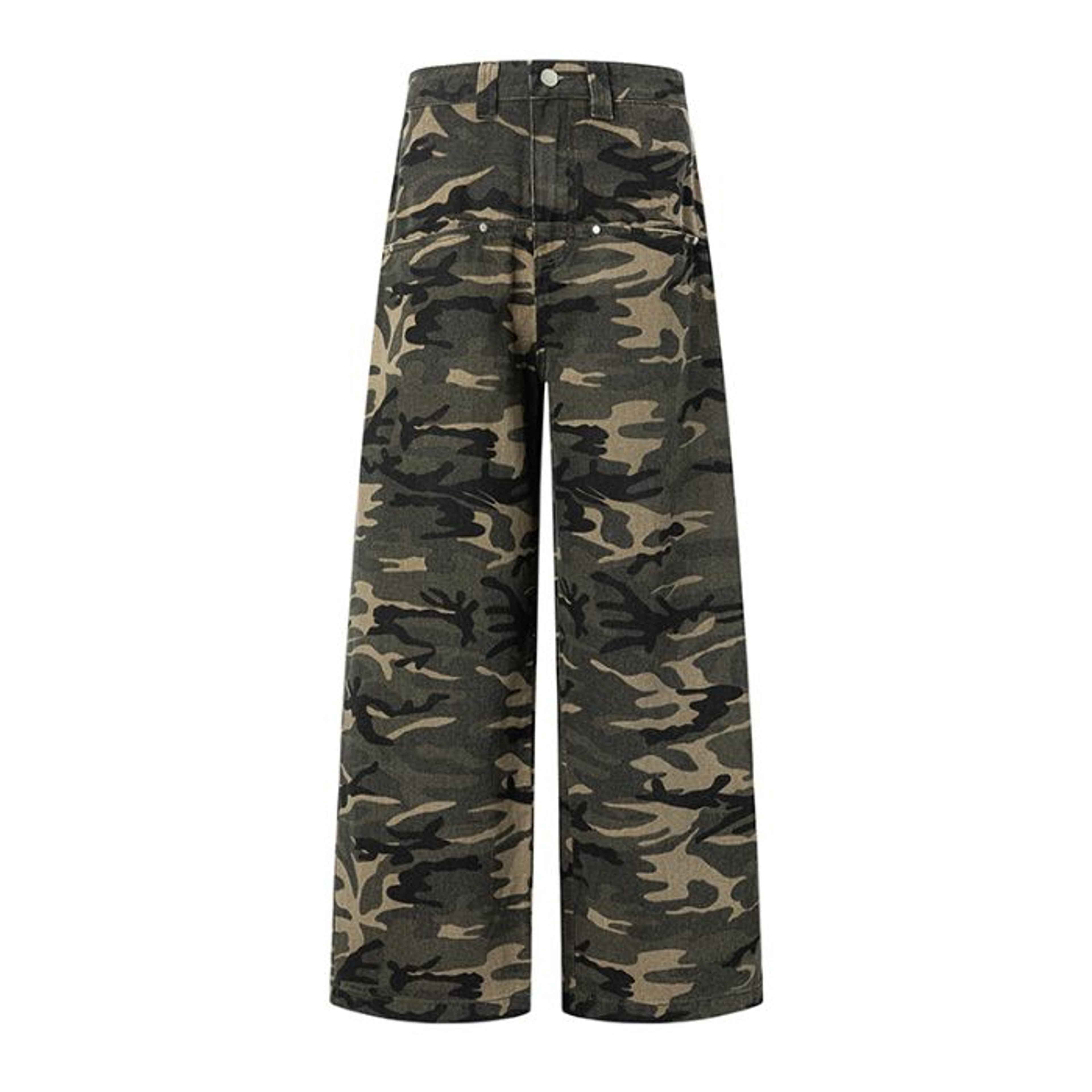 Autumn Winter Low Rise Jeans, Ladies Baggy Drawstring Mop Camouflage Pants Women American High Street – view 7