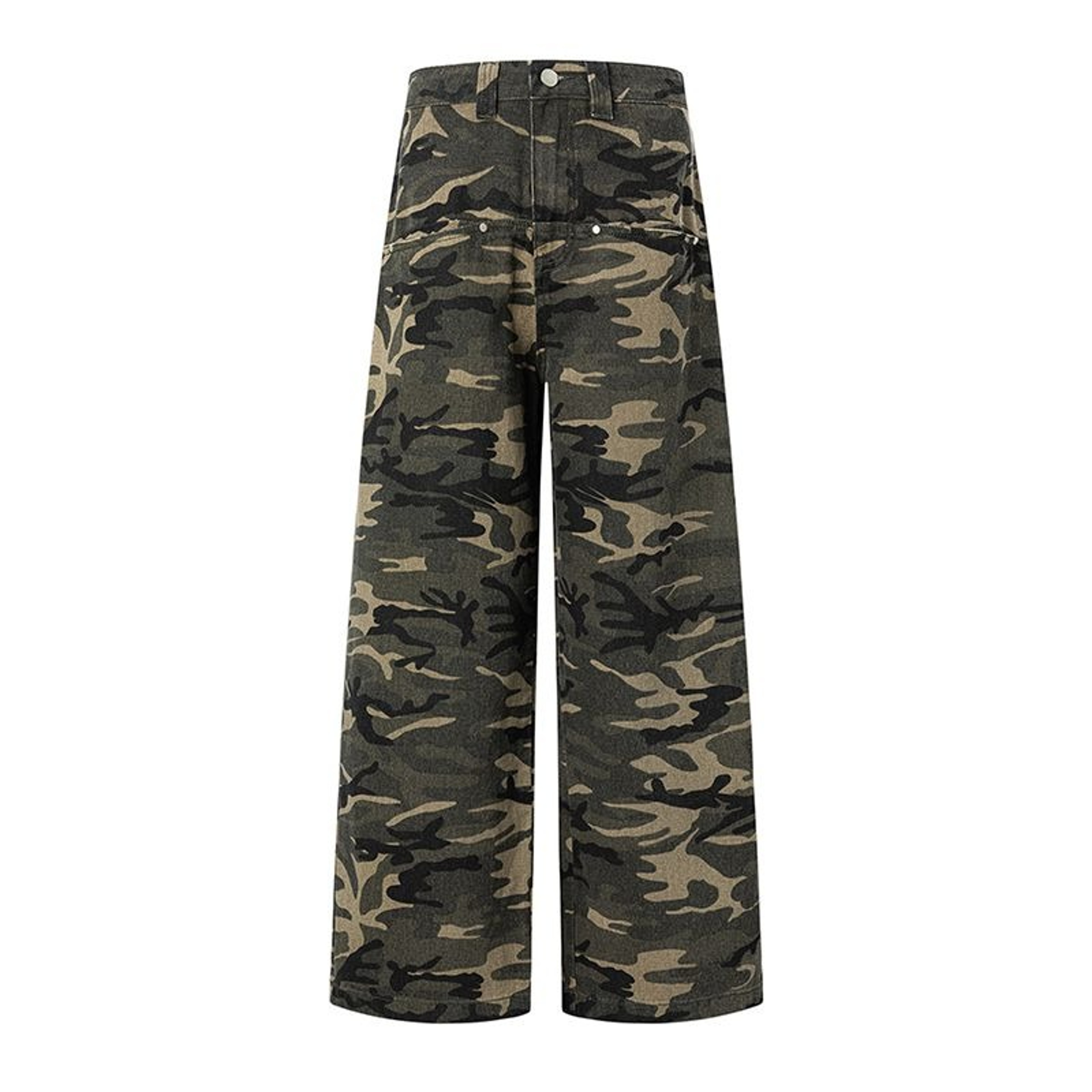 Autumn Winter Low Rise Jeans, Ladies Baggy Drawstring Mop Camouflage Pants Women American High Street – view 6
