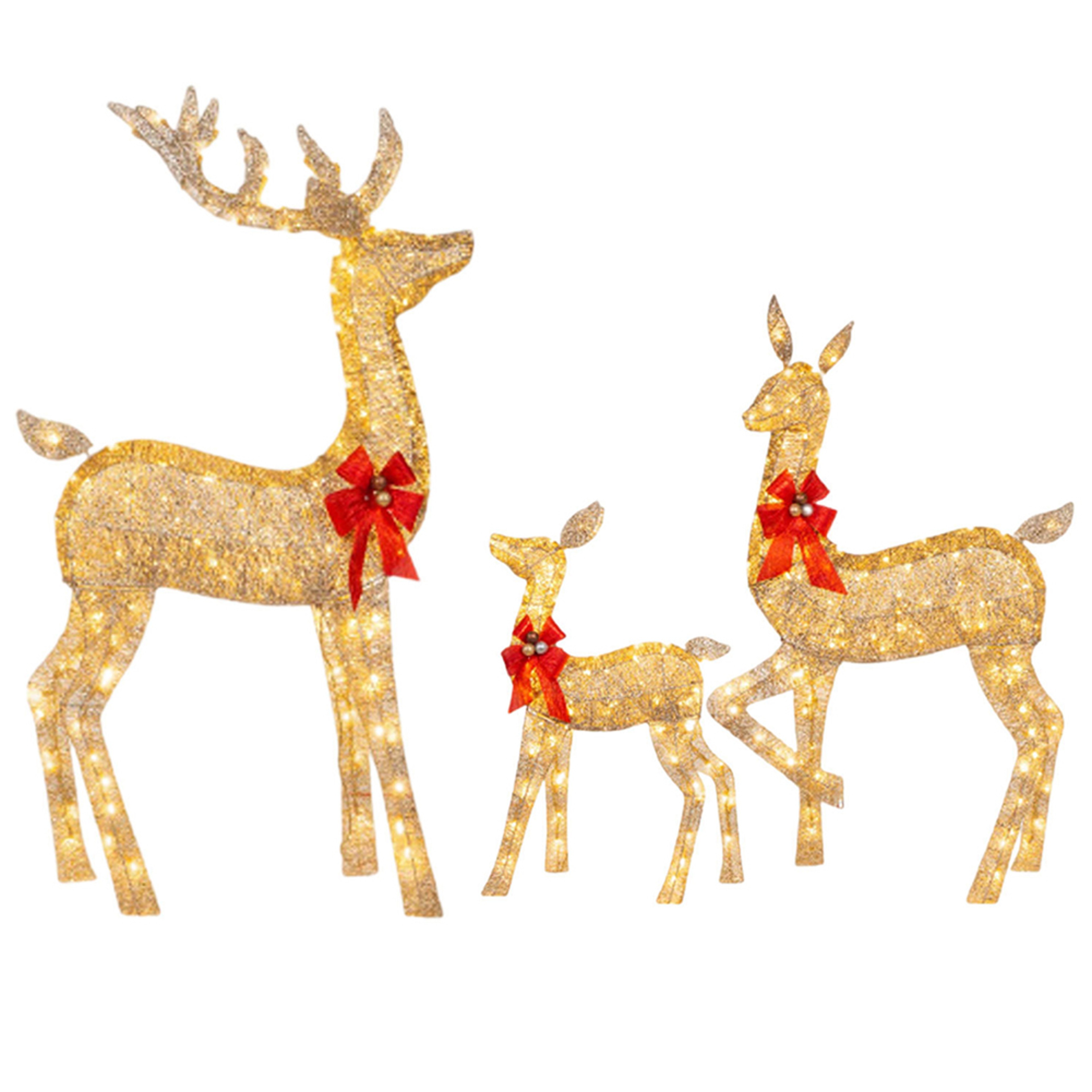 Cute Lighted Reindeer Xmas Decoration, Christmas Yard Light Up Display, Lawn Garden Patio Holiday Decor Set – view 4