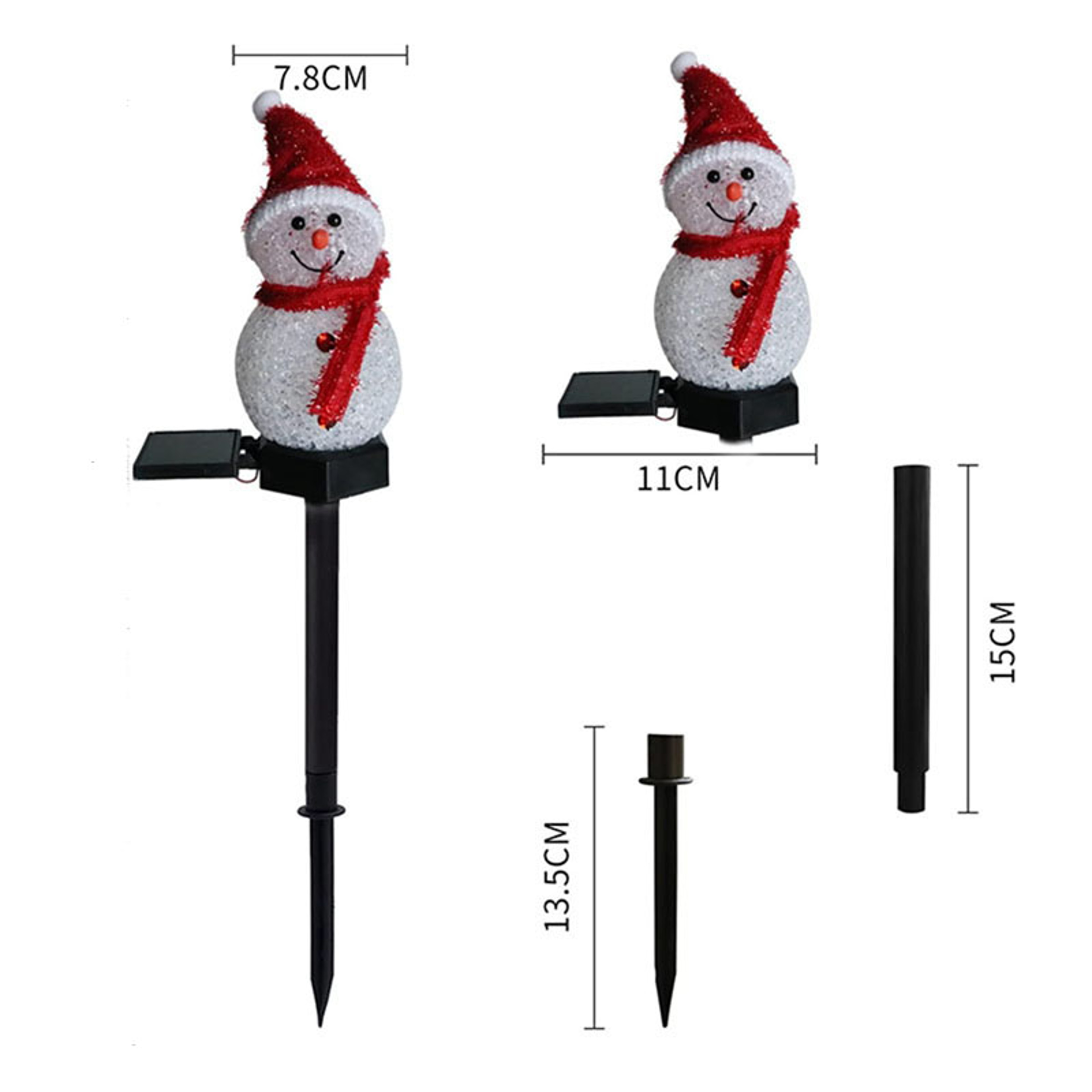 Snowman Christmas Solar Lights, Outdoor Solar Powered Stakes, Holiday Decorations Light for Corridor, Lawn, Garden – view 2