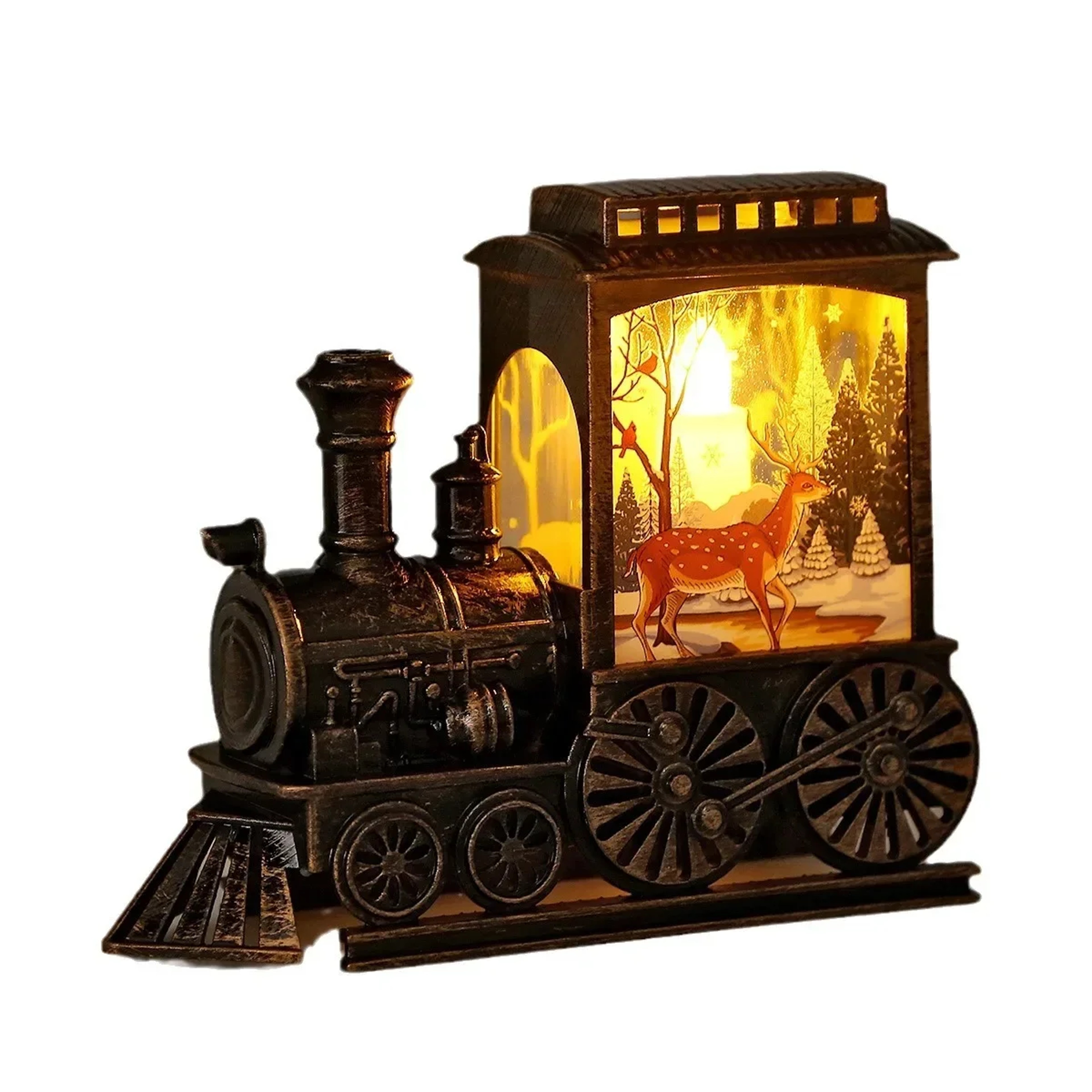 Vintage Portable Train Night Lamp, LED Night Lights, Battery Powered Hanging Lantern for Outdoor, Christmas and Festive – view 5