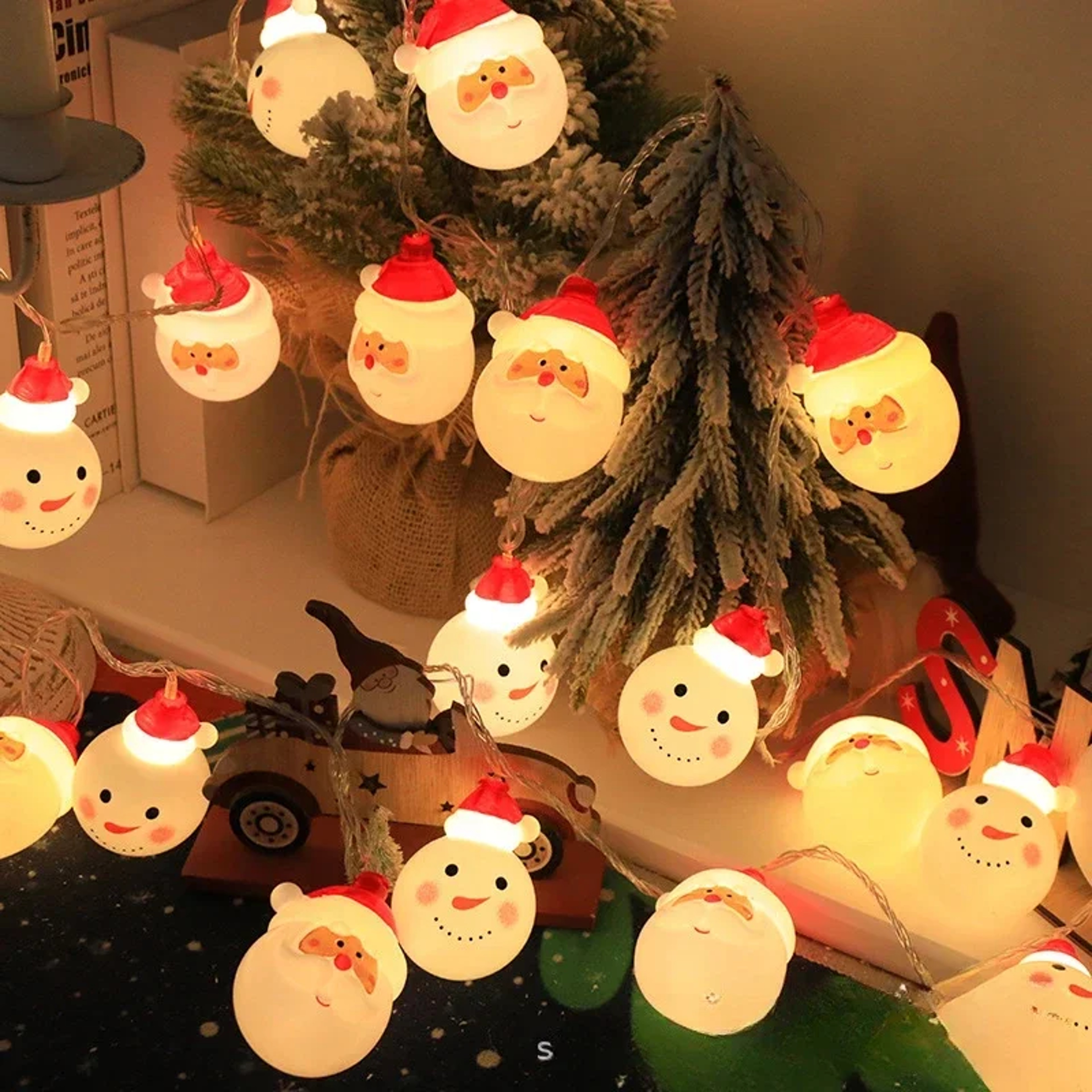 Battery Powered LED String Lights, Santa Claus Fairy Garland Lamp, Xmas Hanging Ornament, Christmas Tree Decor for Home – view 3