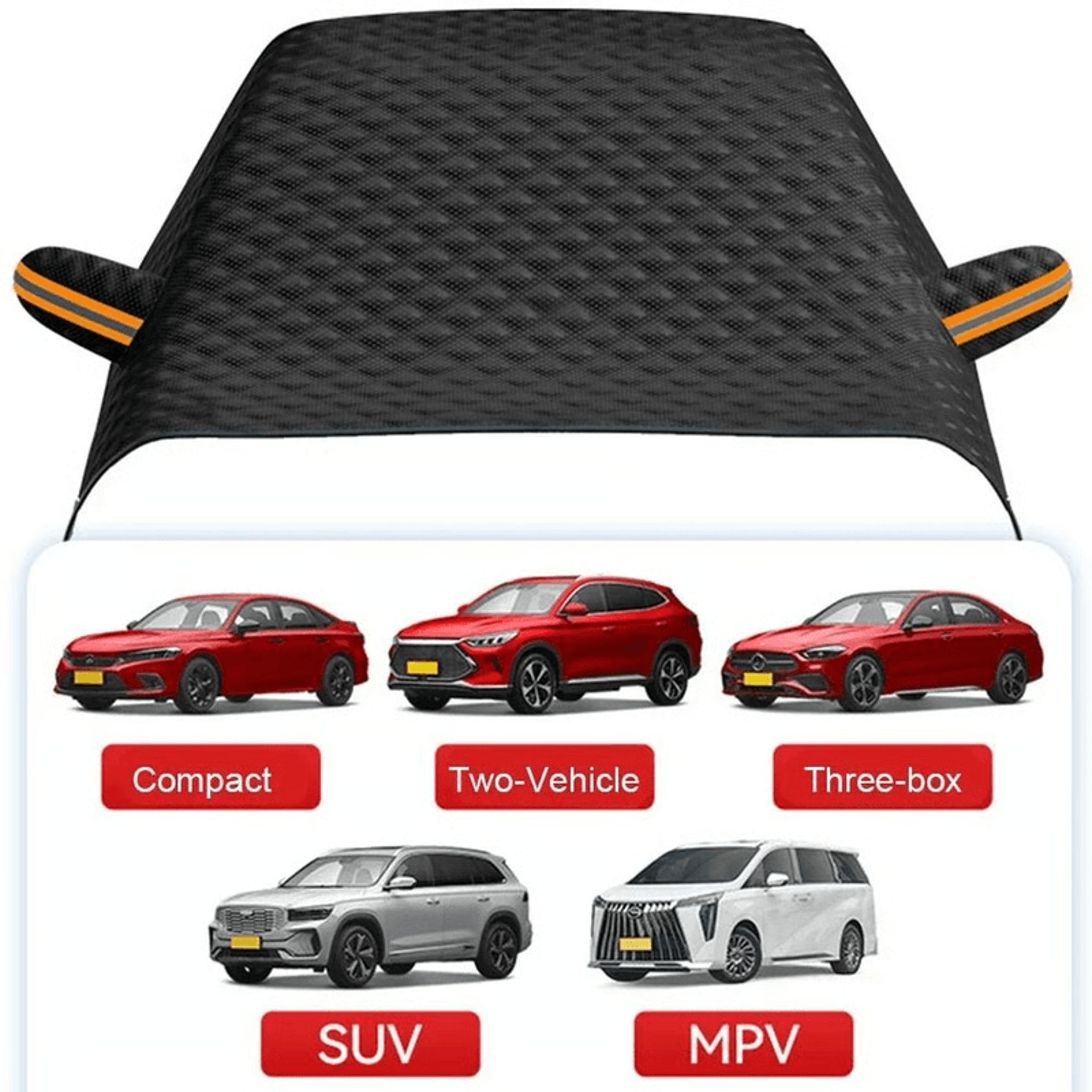 magnetic windshield snow cover installed on vehicle
