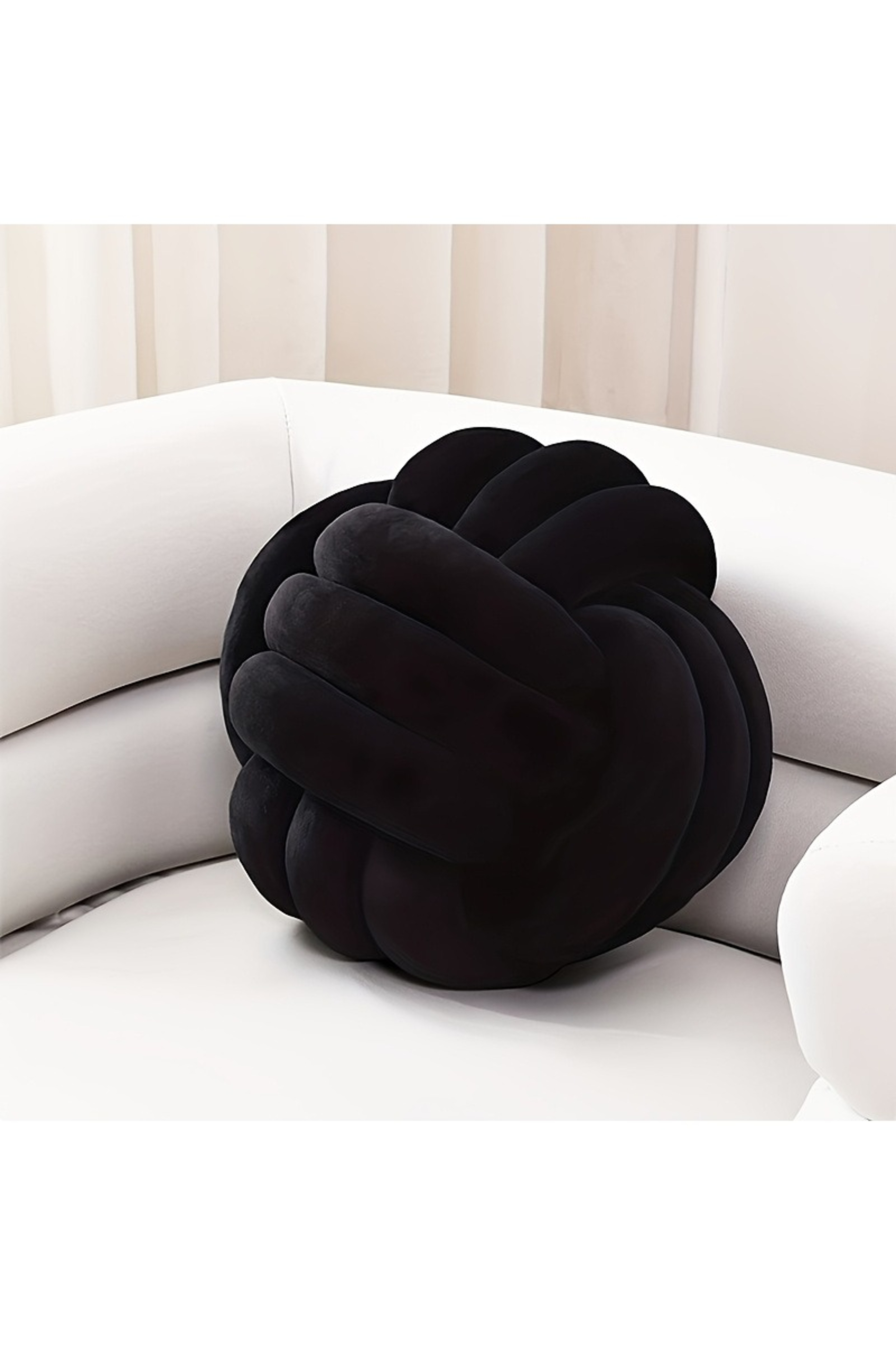 Decorative Knot Ball Pillows Round Plush Aesthetic Cushion Soft Stress Relieving Pillows for Bed Decor – view 5