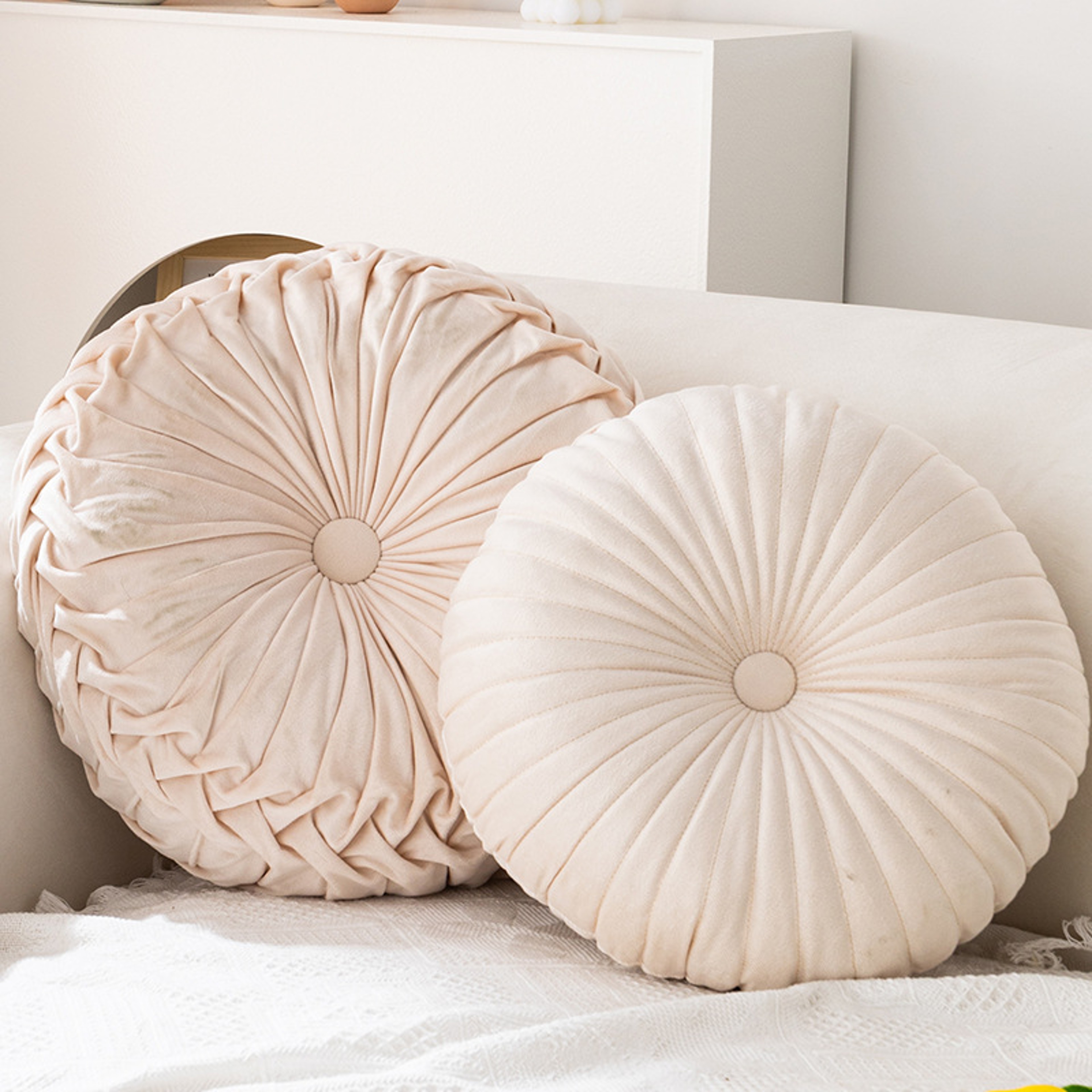 Round Pumpkin Pillow Pink Cushion Living Room Sofa Decorative Wheel Futon – view 4