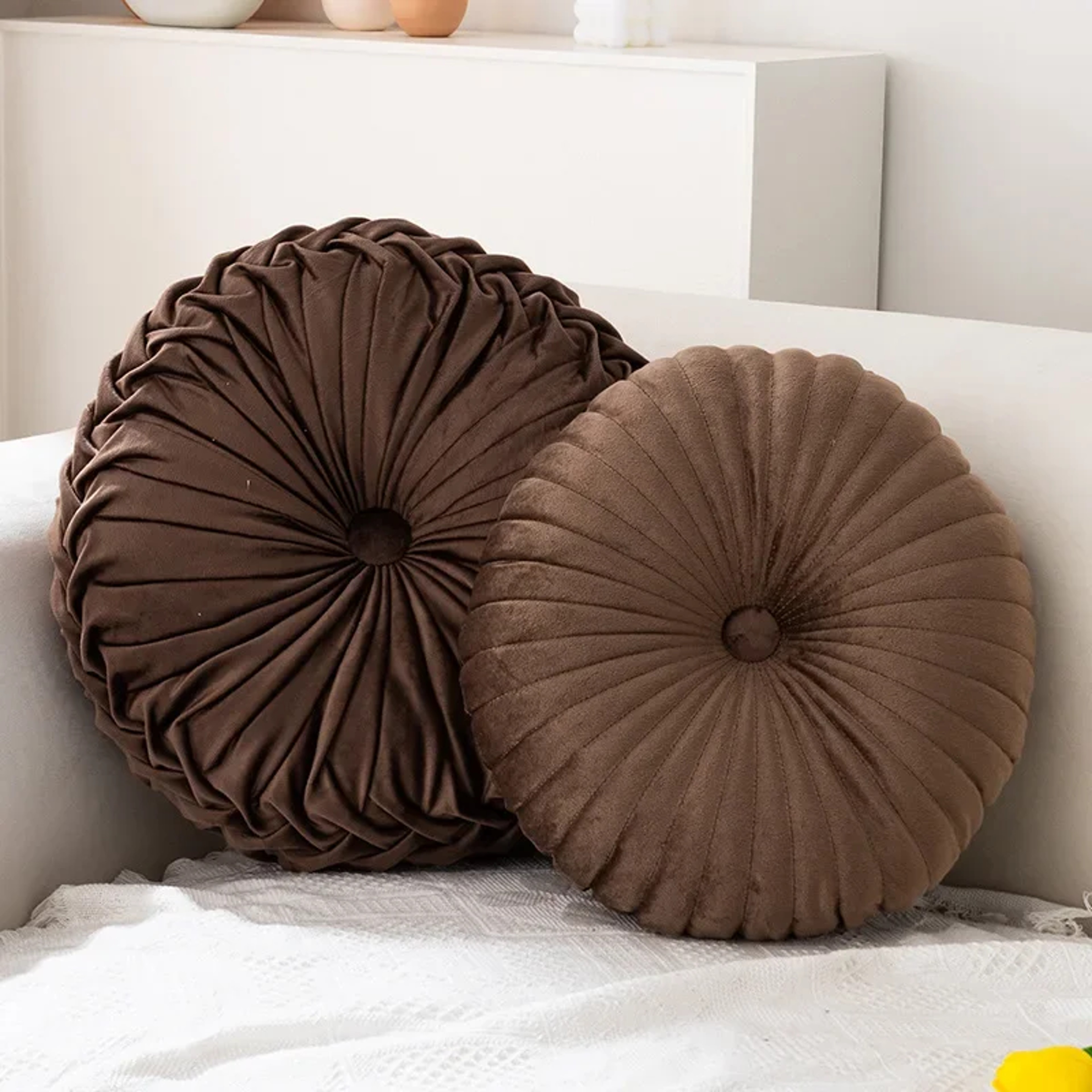 Round Pumpkin Pillow Pink Cushion Living Room Sofa Decorative Wheel Futon – view 11
