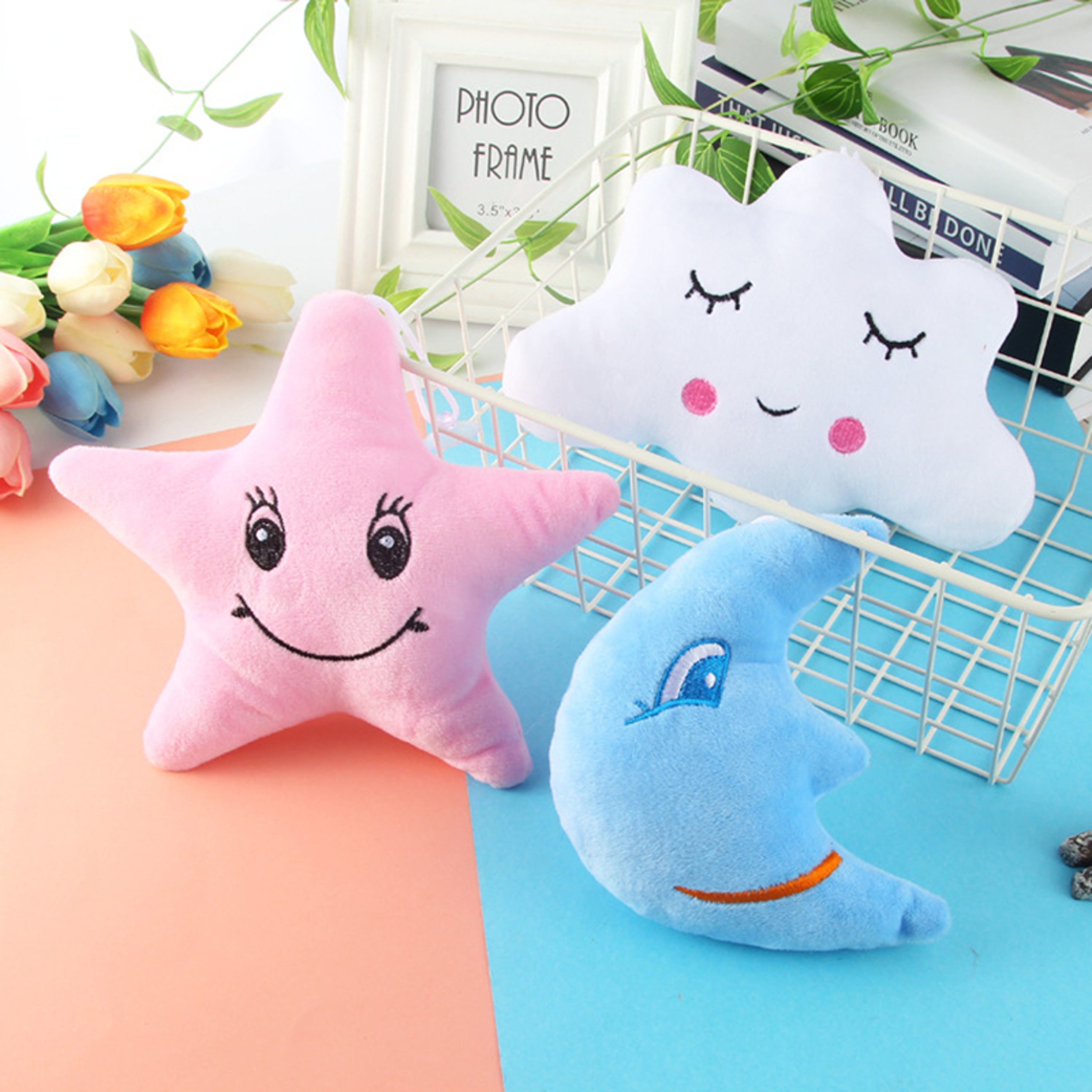 Soft Plush Moon Star Cloud Shaped Pillow Pink White Blue Stuffed Cushion For Children Room 0