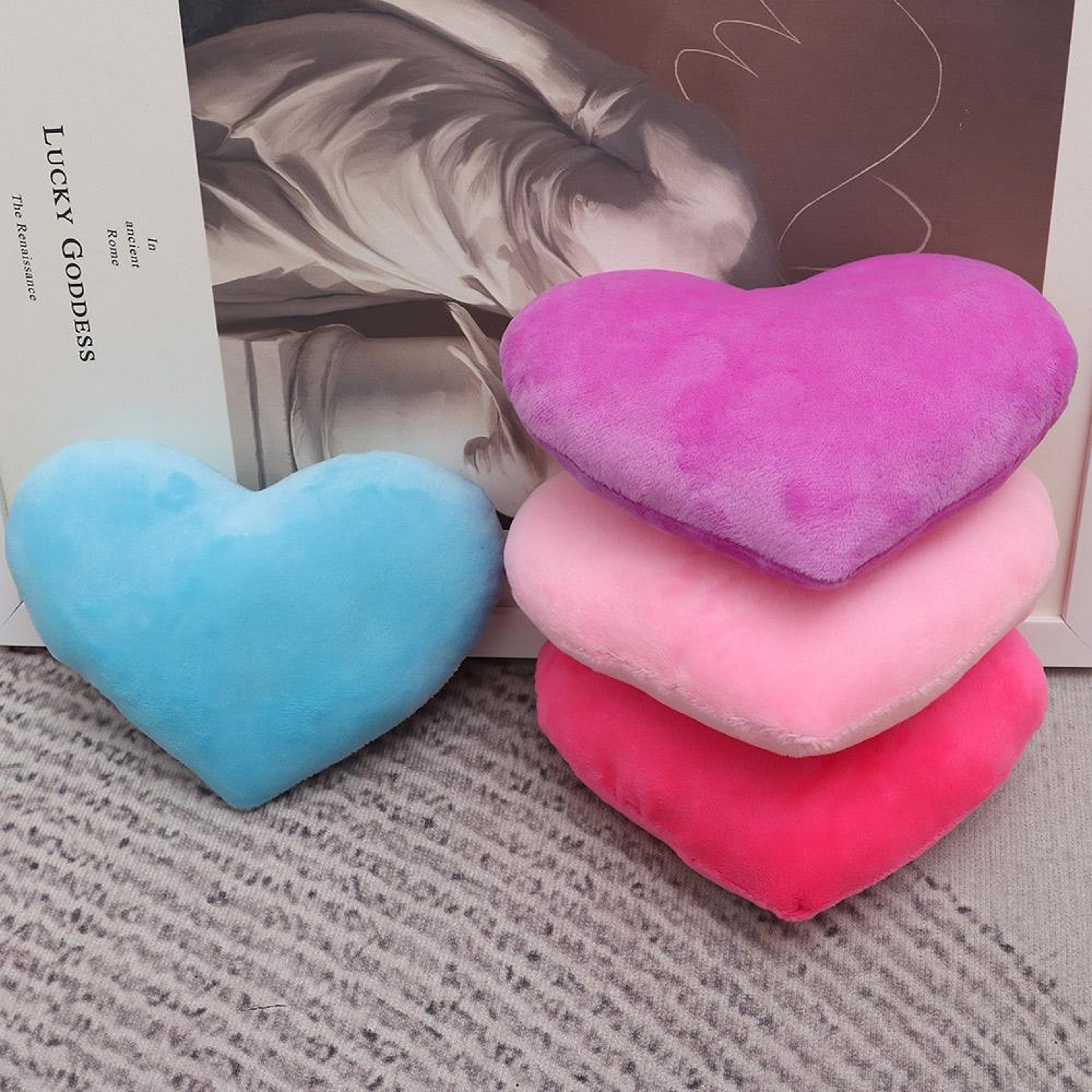Comfortable PP Cotton Soft Heart Plush Pillow Red  Pink Stuffed Heart Shape Decorative Pillow 2