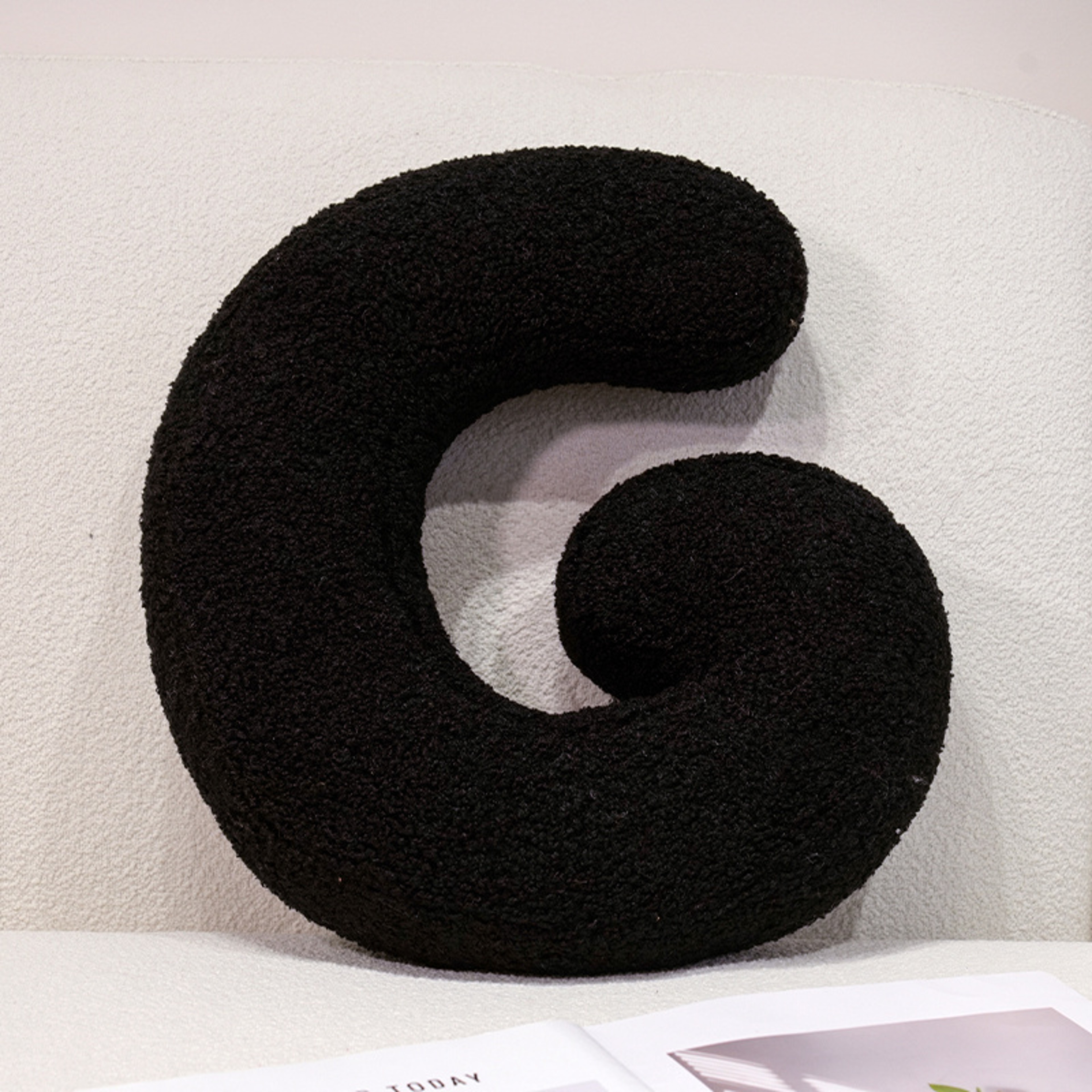 I Love U Soft Seat Cushion Black English Letters Plush Pillow For Back Support Sofa Chair Plushie D 12