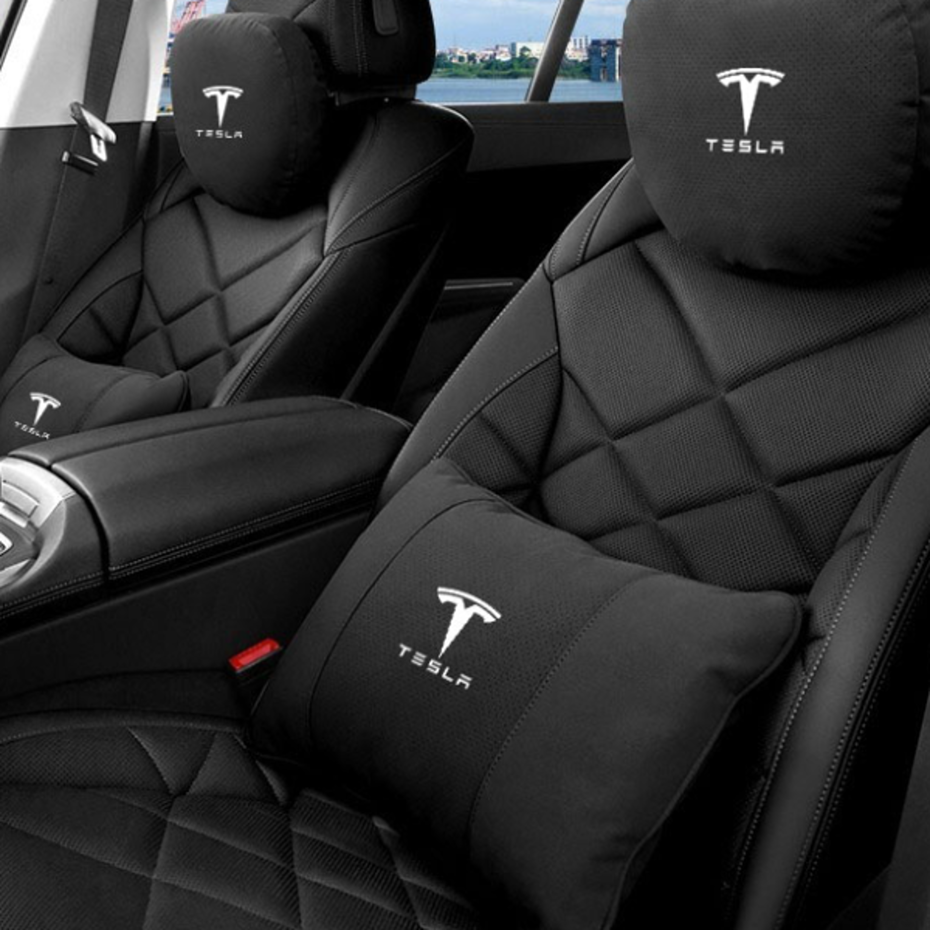 For Tesla Model 3 Model Y Model S Model X Car Headrest Neck Support Seat Soft Neck Pillow Automobile