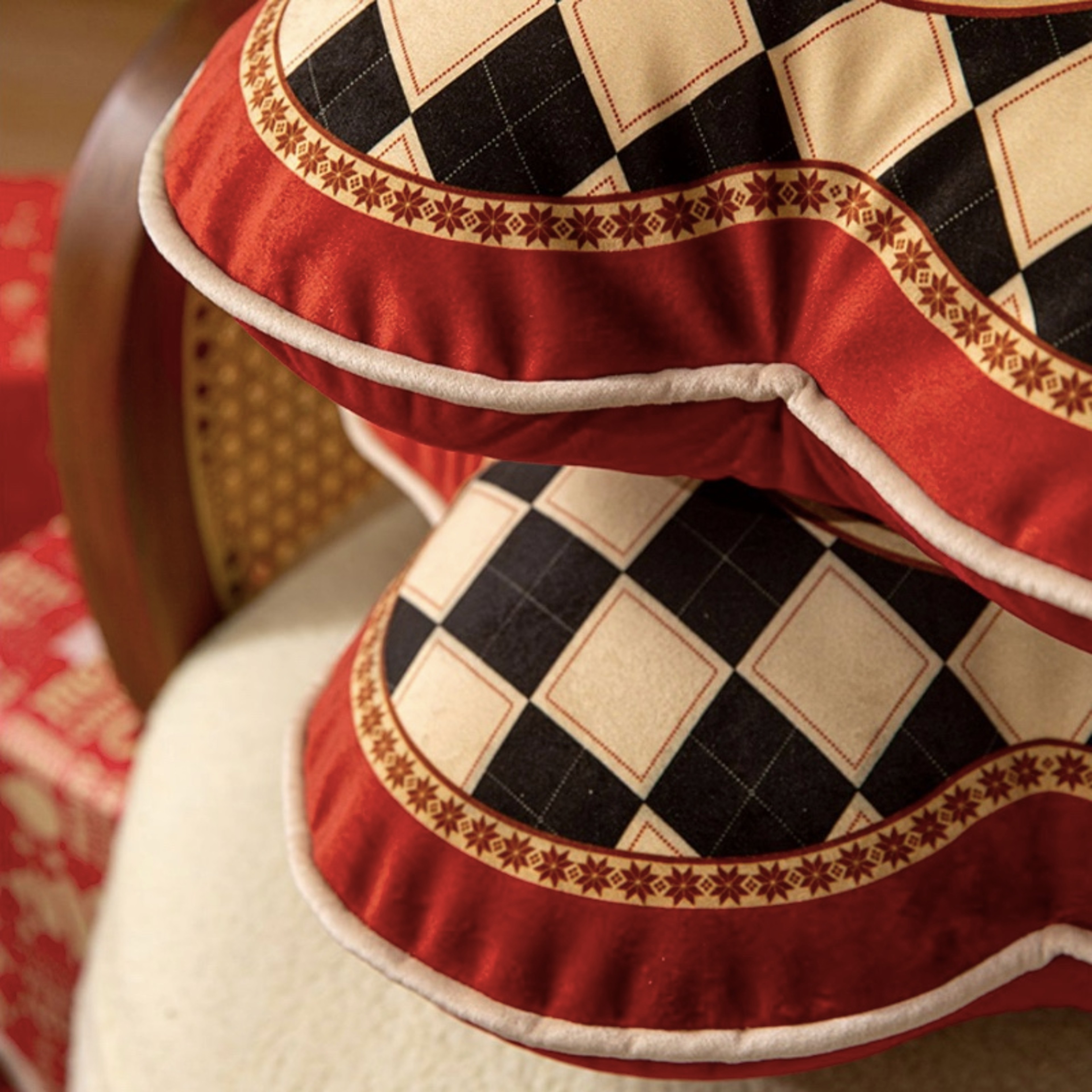 Chic Velvet Stuffed Soft Pillow For Sofa Joyful Red Check Heart Rabbit Cushion Throw Love Present C 3