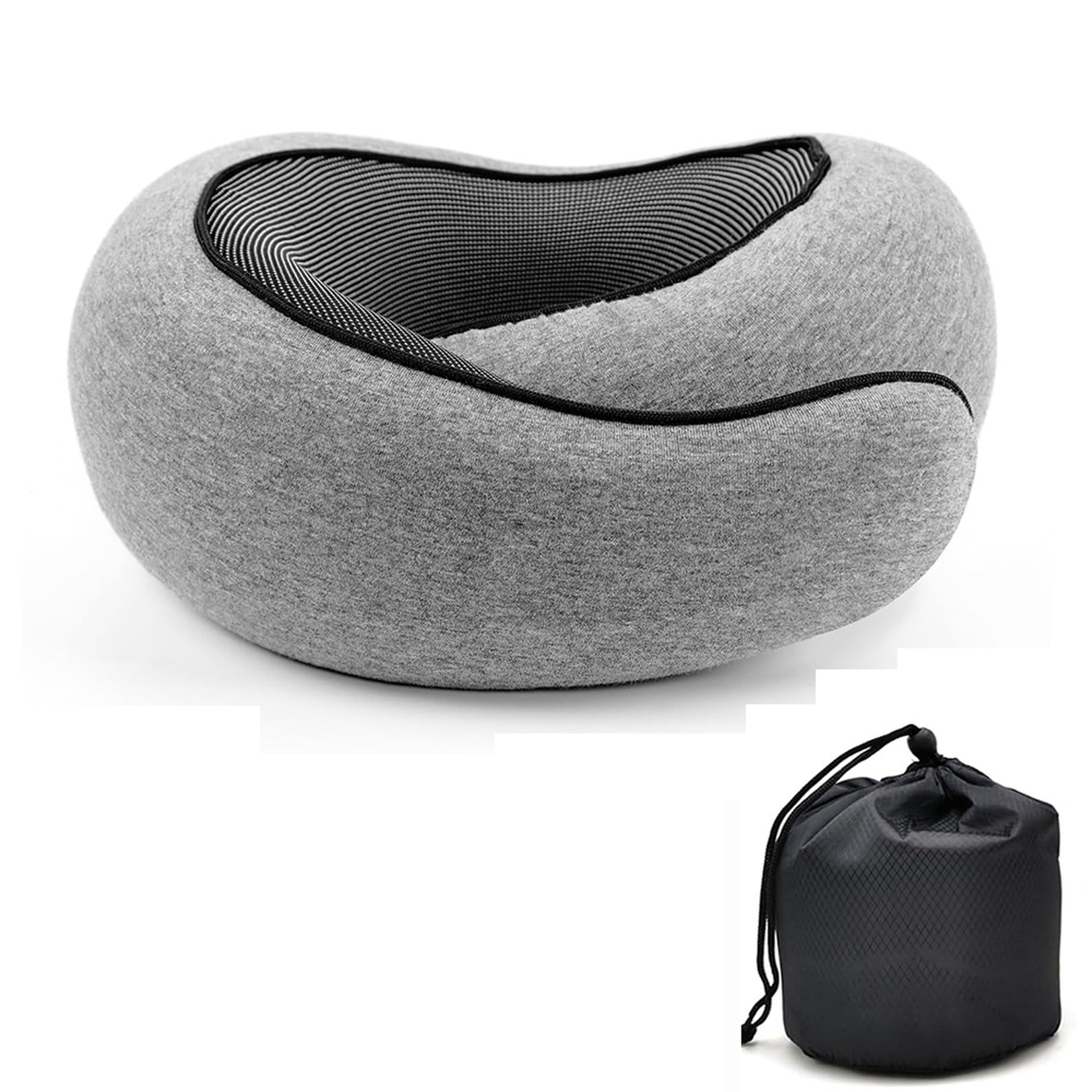 Memory Foam Travel Neck Pillow, U-shaped Snail Style Neck Support, Adjustable Portable Soft Noon Break Sleep Pillows – view 3