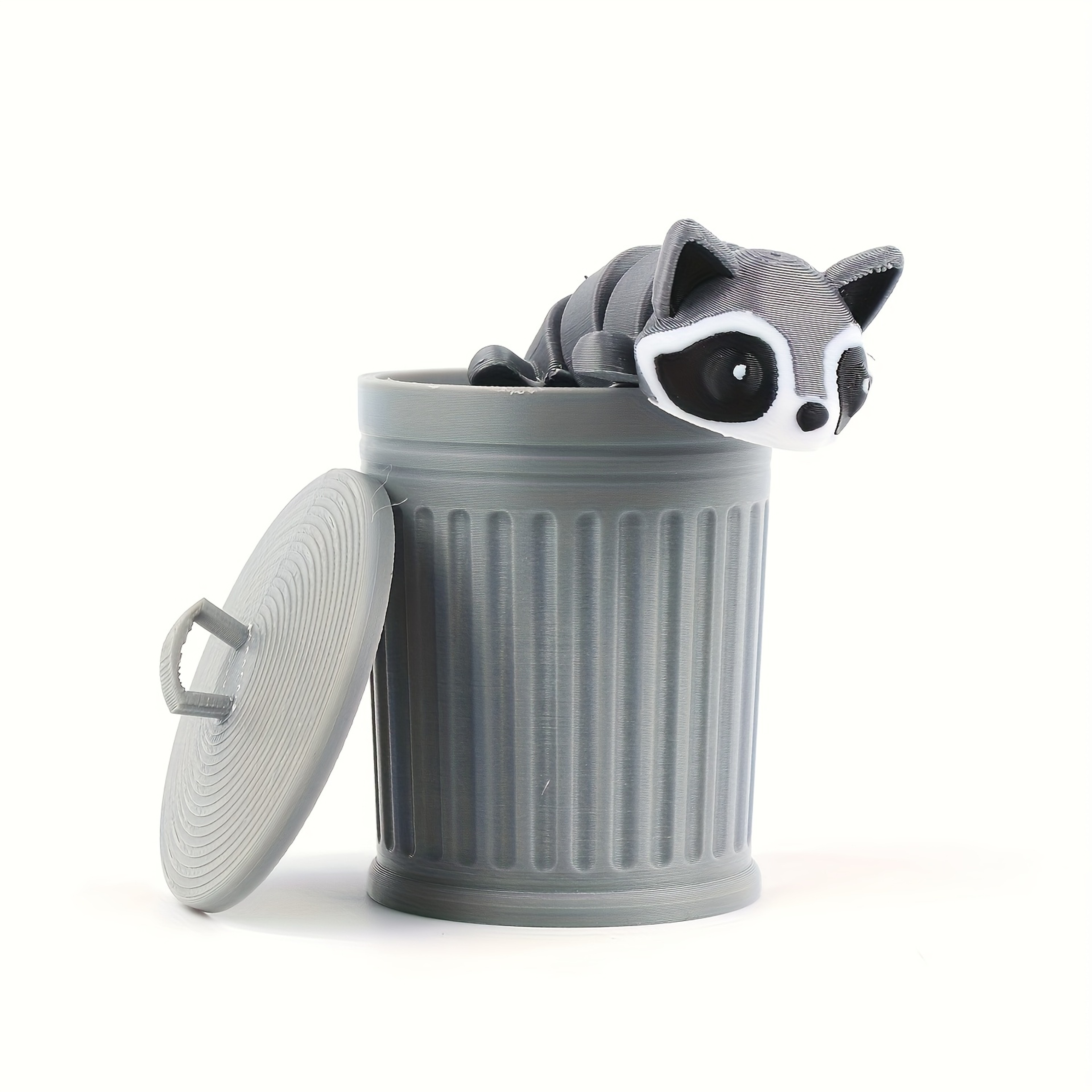 Movable Trash Can Decoration, Indoor and Outdoor Raccoon Statue for Home and Office Use – view 2