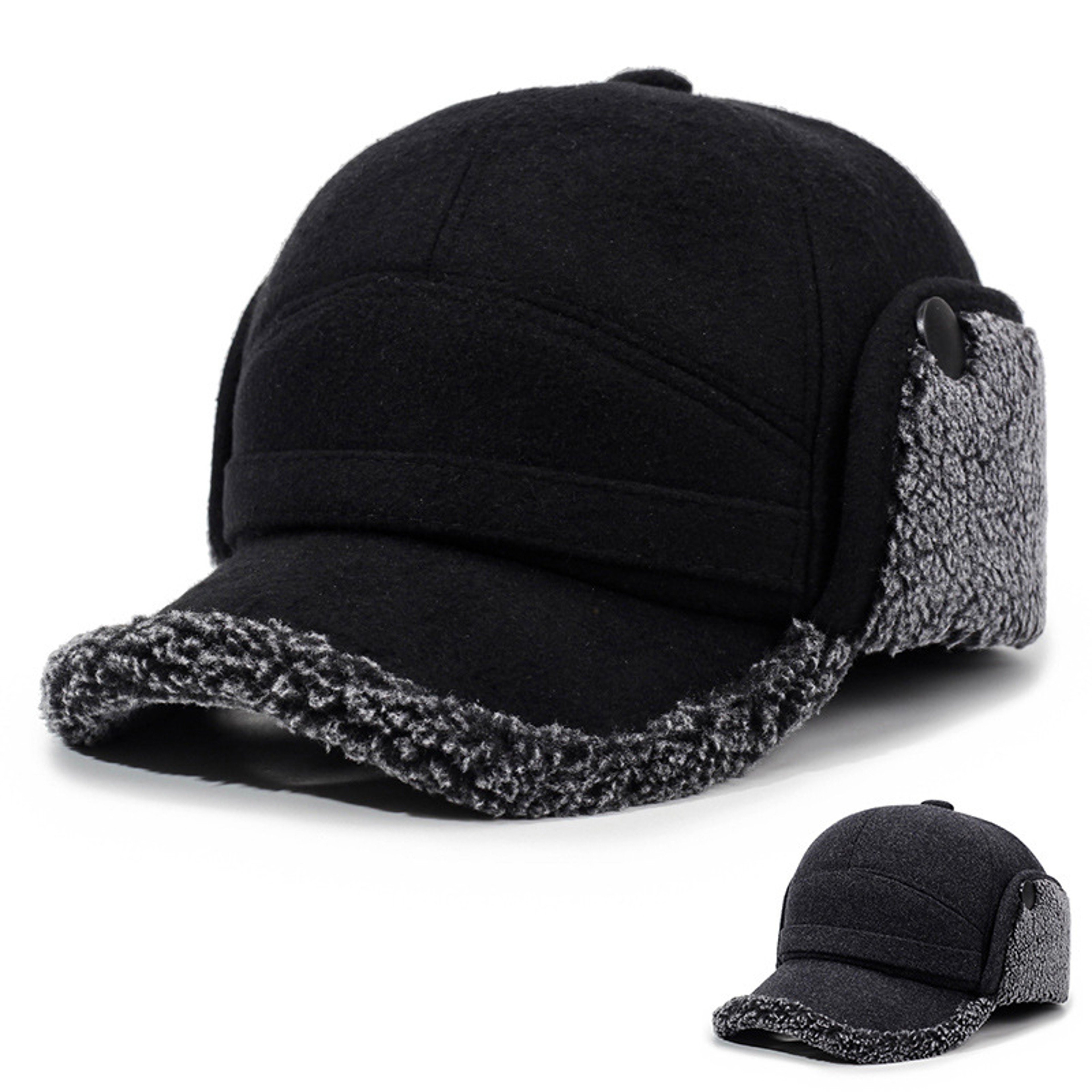 Men's Lei Feng Hat, Warm Autumn and Winter Outdoor Fleece Baseball Cap for Fathers and Elderly – view 1