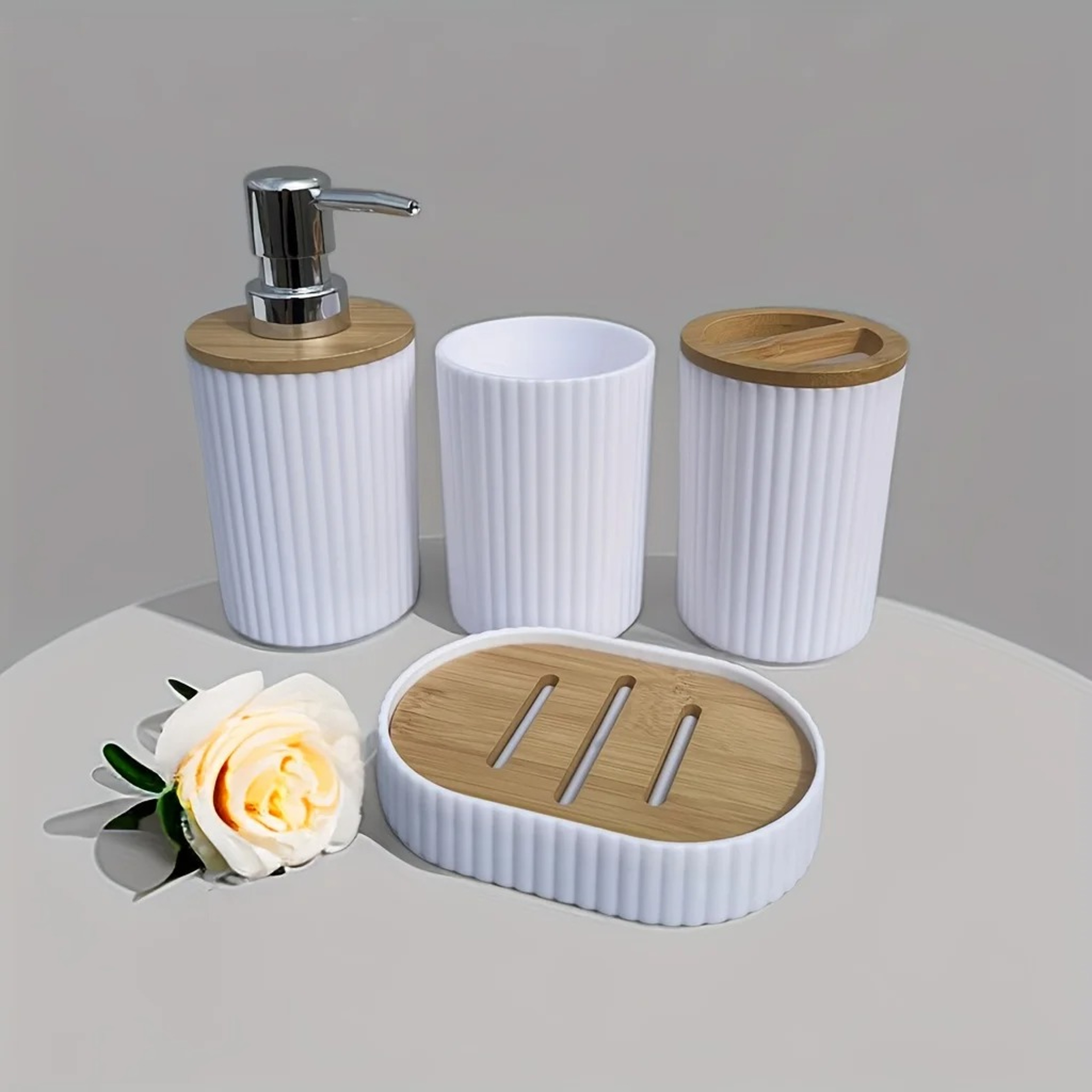 Toothbrush Holder, Plastic Bathroom Accessories, Soap Dish, Soap Dispenser, Mouthwash Cup – view 8