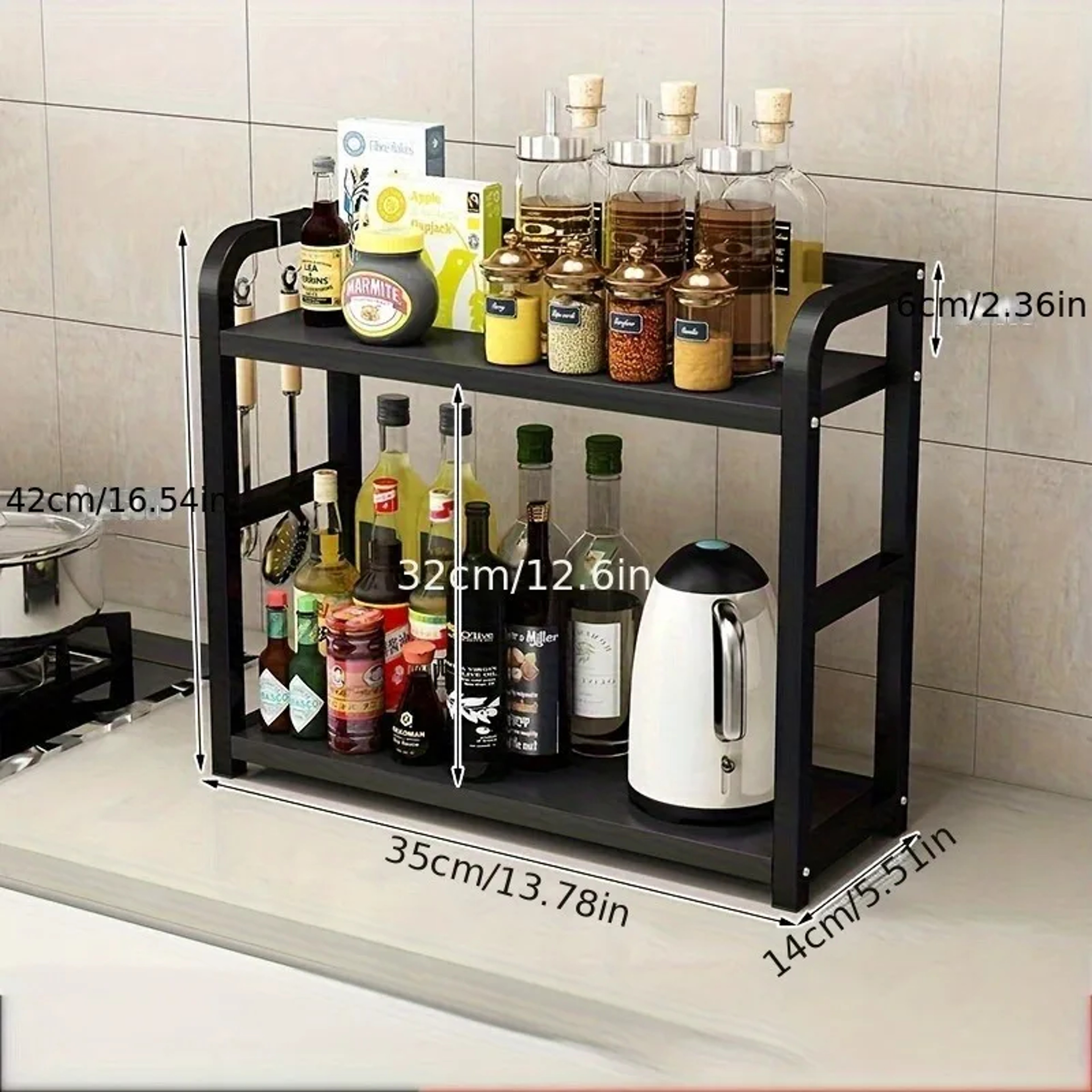 Rustproof Kitchen Rack, Space Saving Organizer for Coffee, Mugs & Condiments – view 5