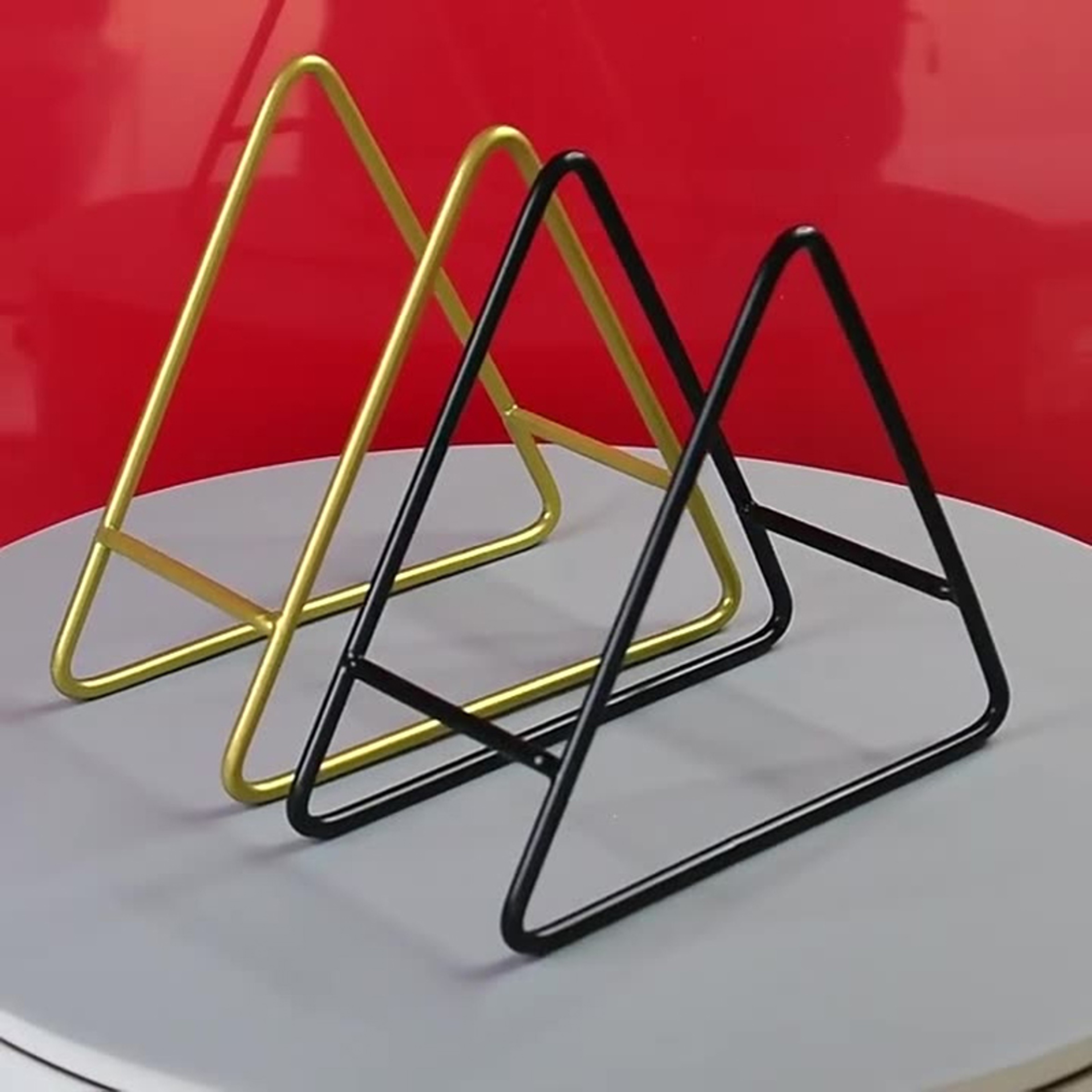 Coaster Holder Stand, Insulation Pad Storage Rack, Dish Triangle Support, Black Kitchen Storage – view 4